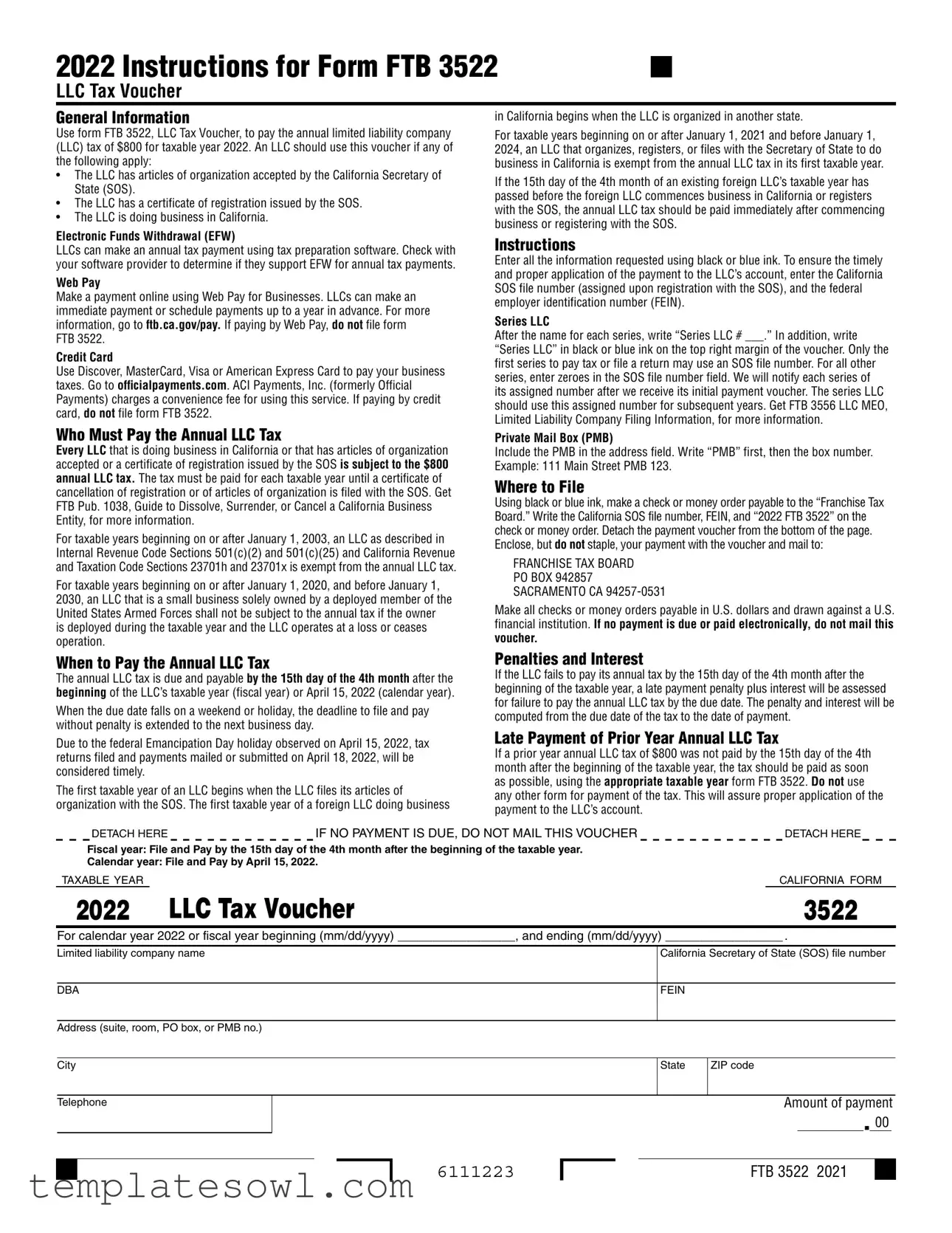 Fill Out Your California 3522 Form