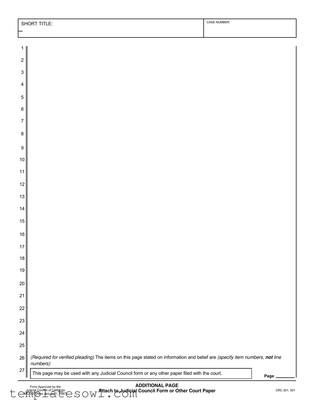 Fill Out Your California Judicial Council Form