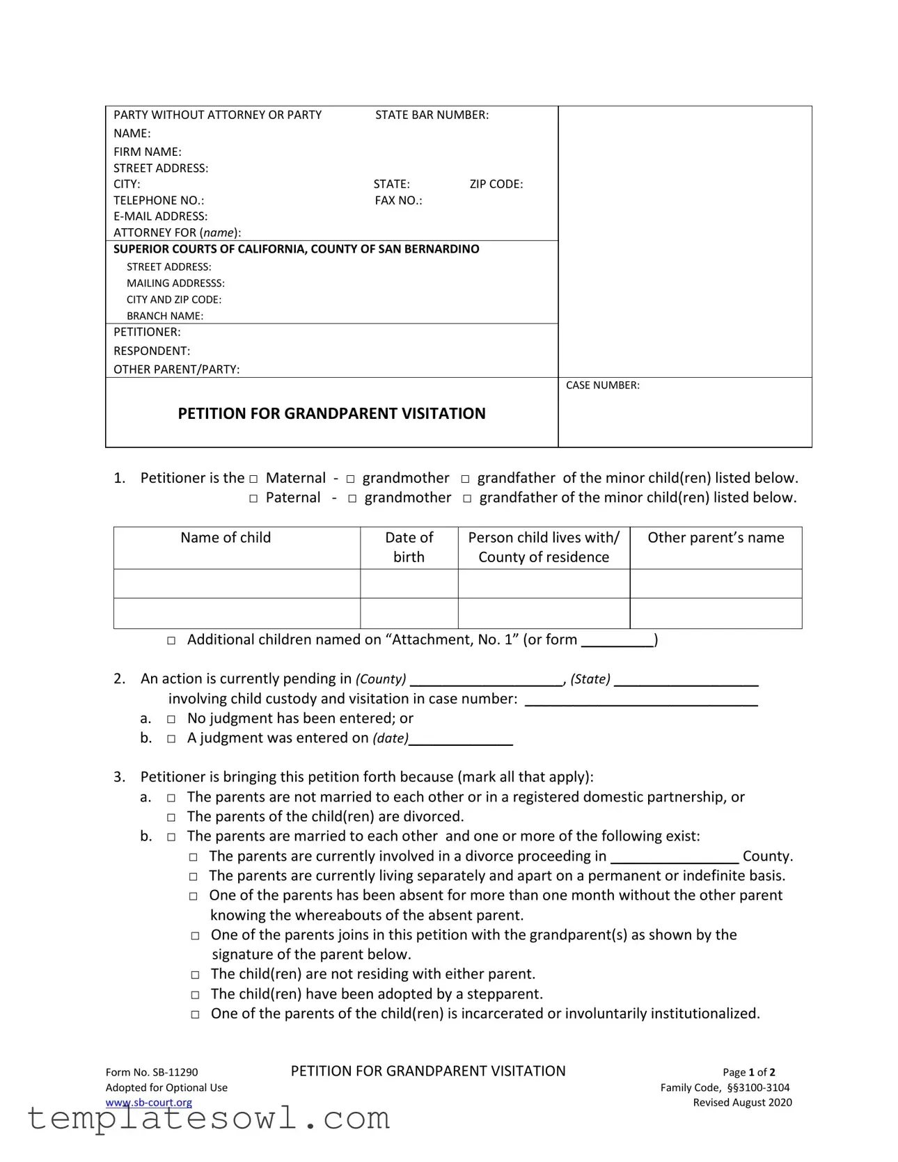 Fill Out Your California Sb 11290 Form