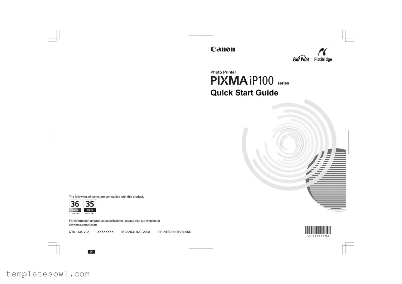 Fill Out Your Canon Ip100 Manual Form