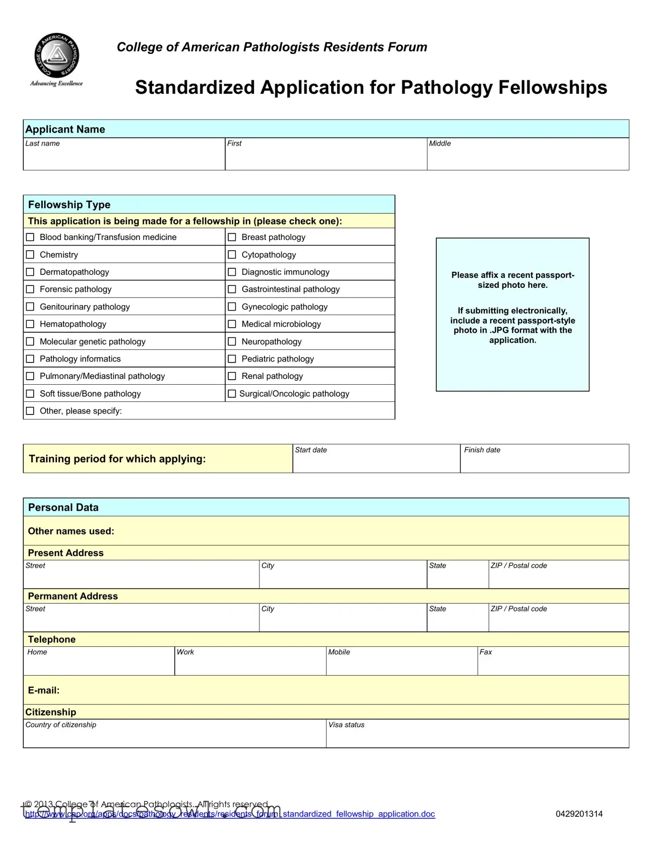 Fill Out Your Cap Application Form