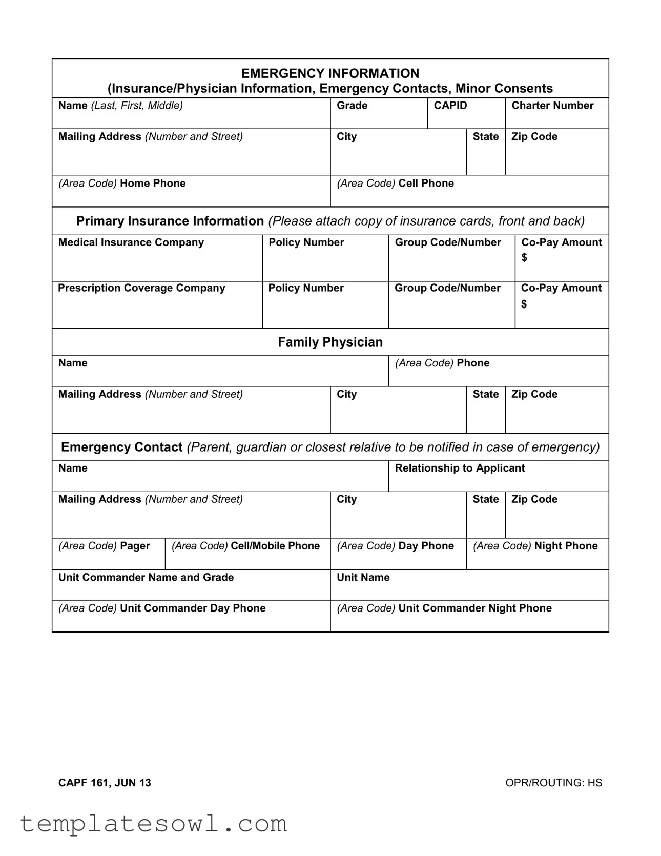 Fill Out Your Capf 161 Form