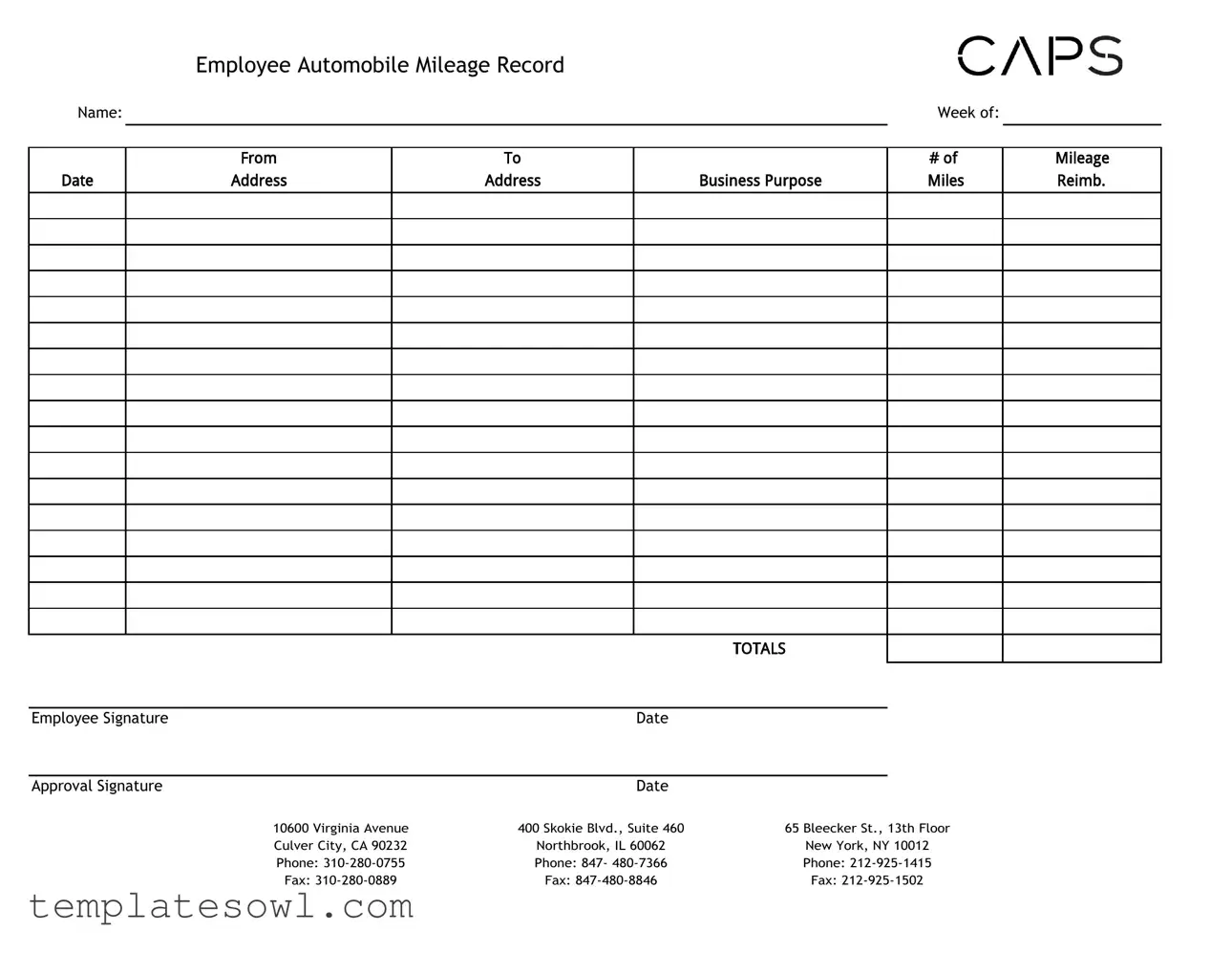 Fill Out Your Caps Form
