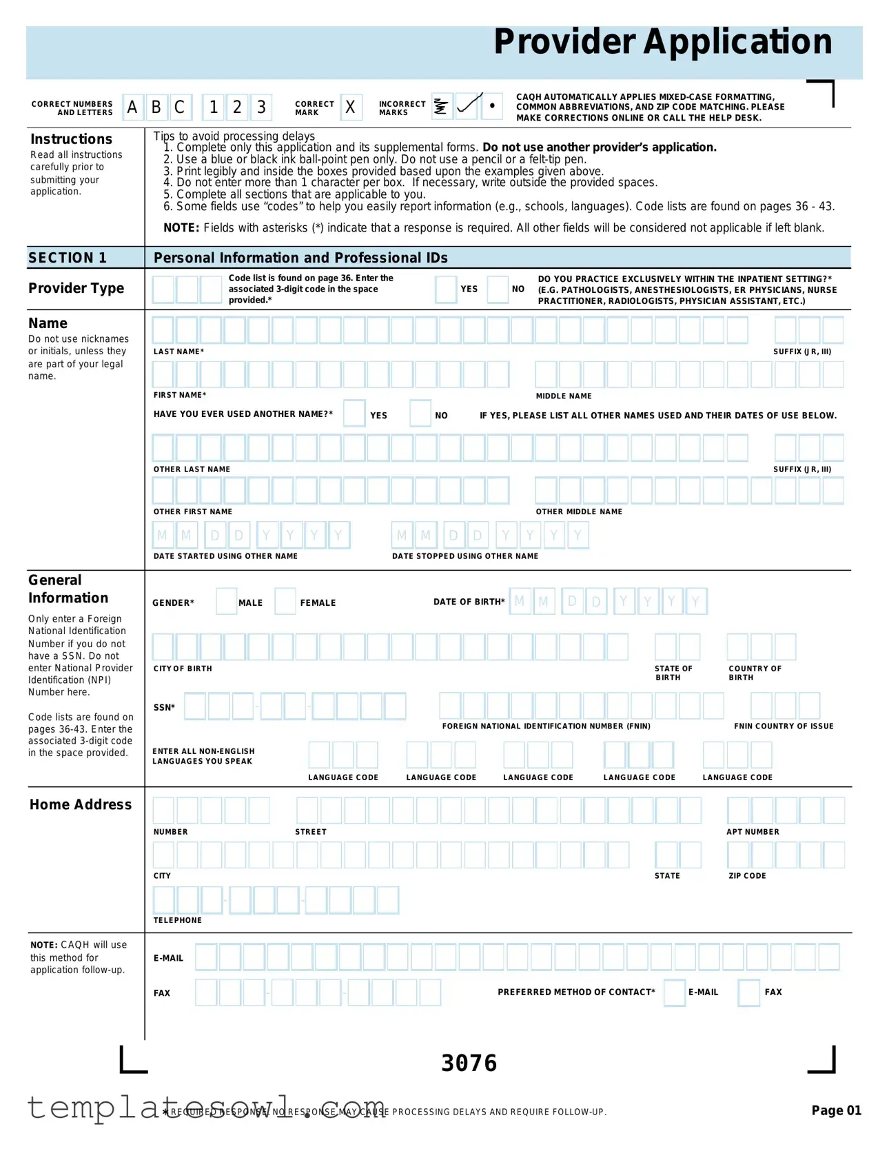 Fill Out Your Caqh Provider Application Form