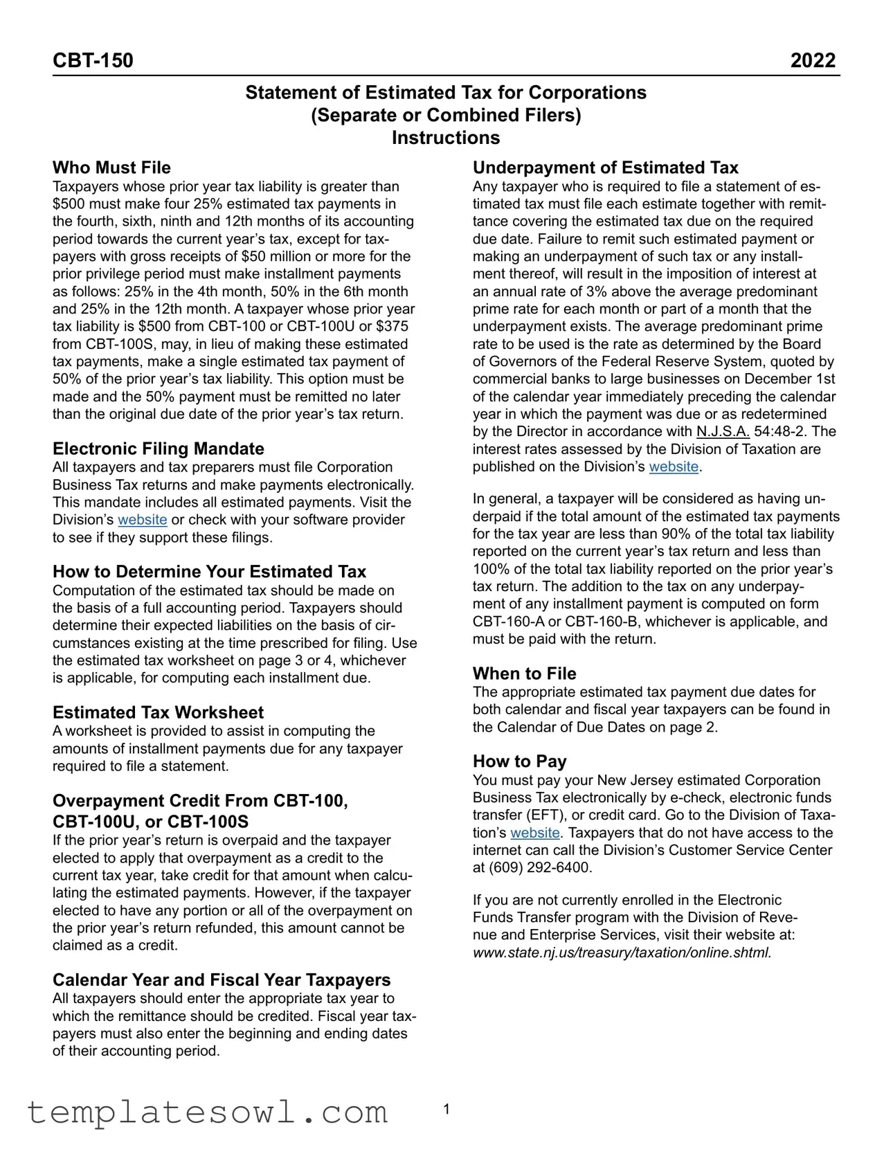 Fill Out Your Cbt 150 Form