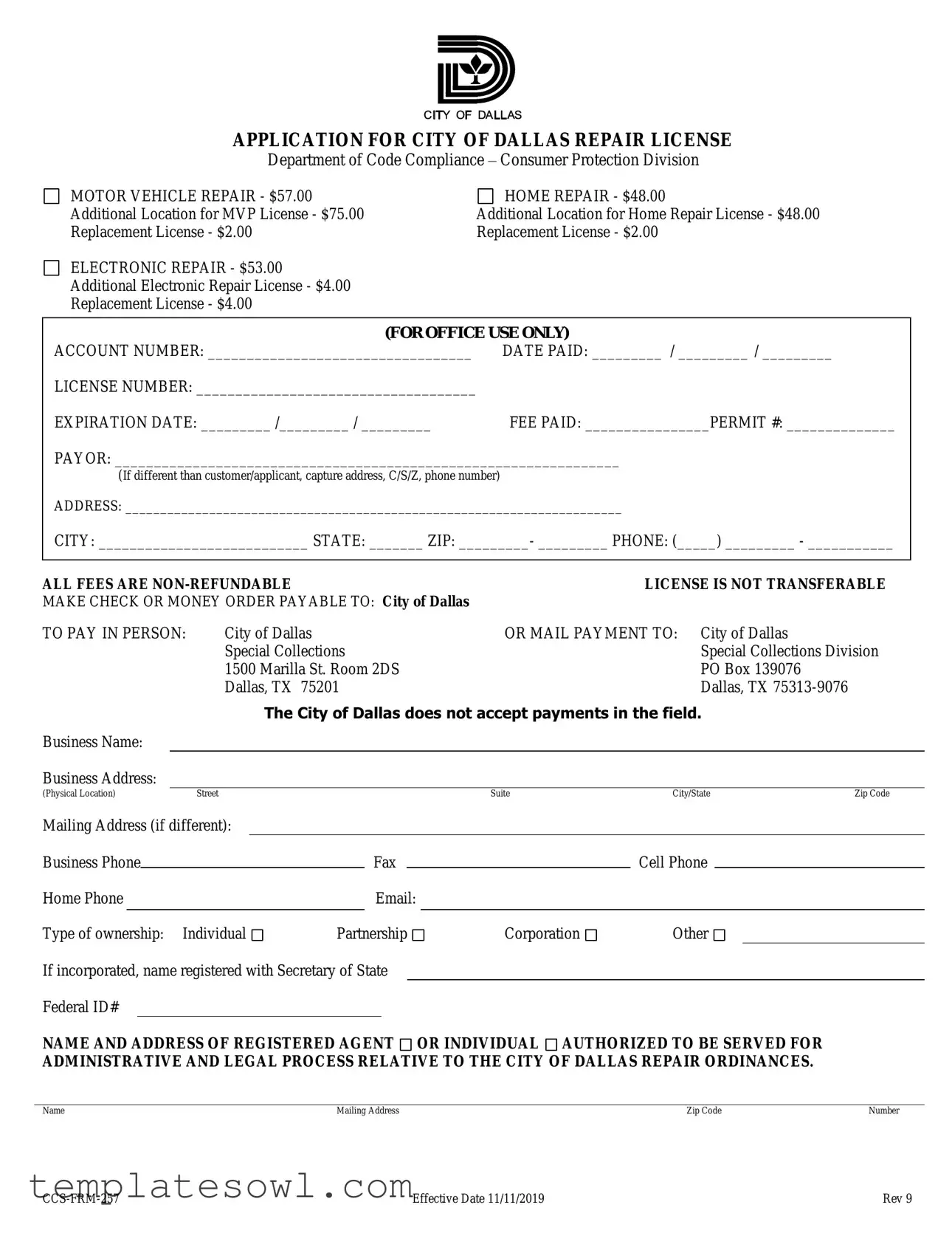 Fill Out Your Ccs Frm 257 Form