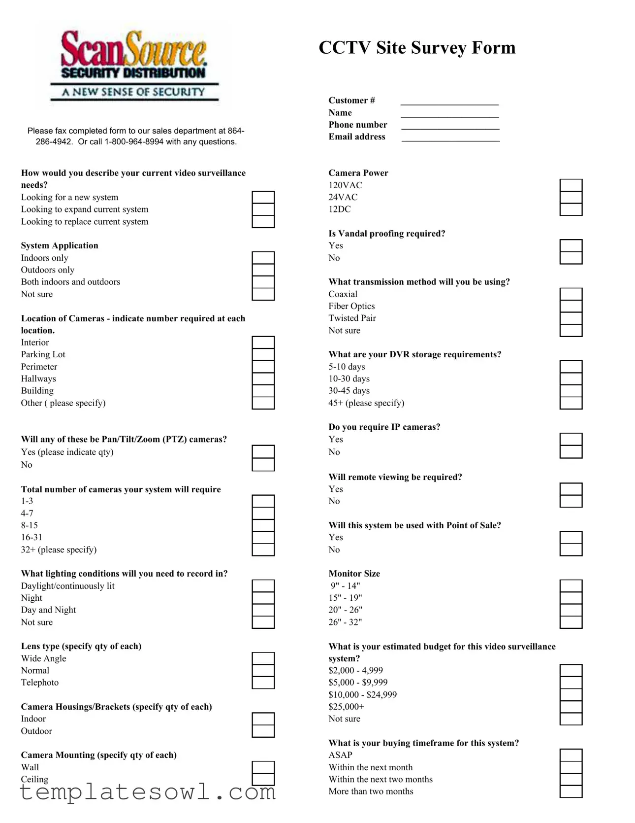 Fill Out Your Cctv Survey Form