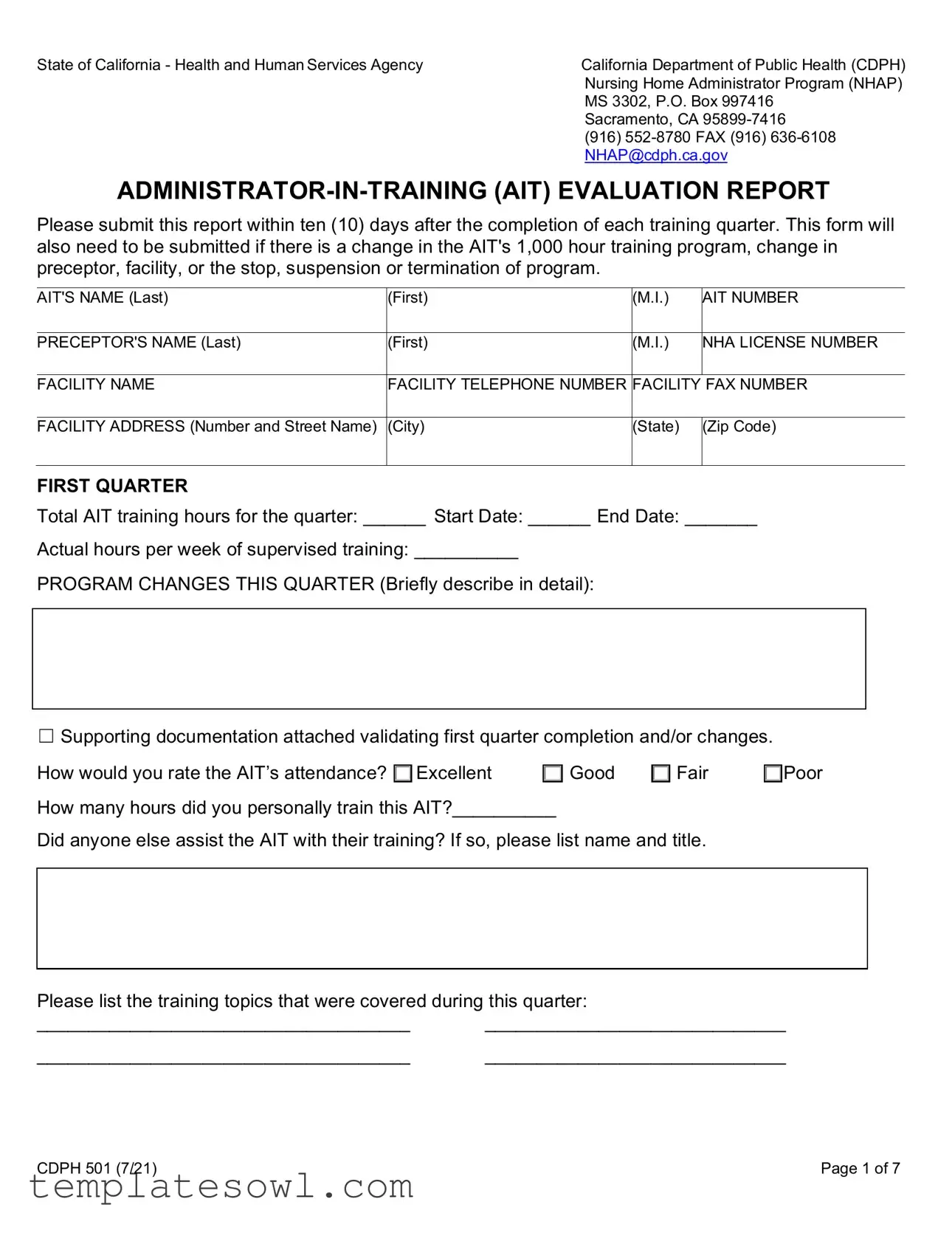 Fill Out Your Cdph 501 Form