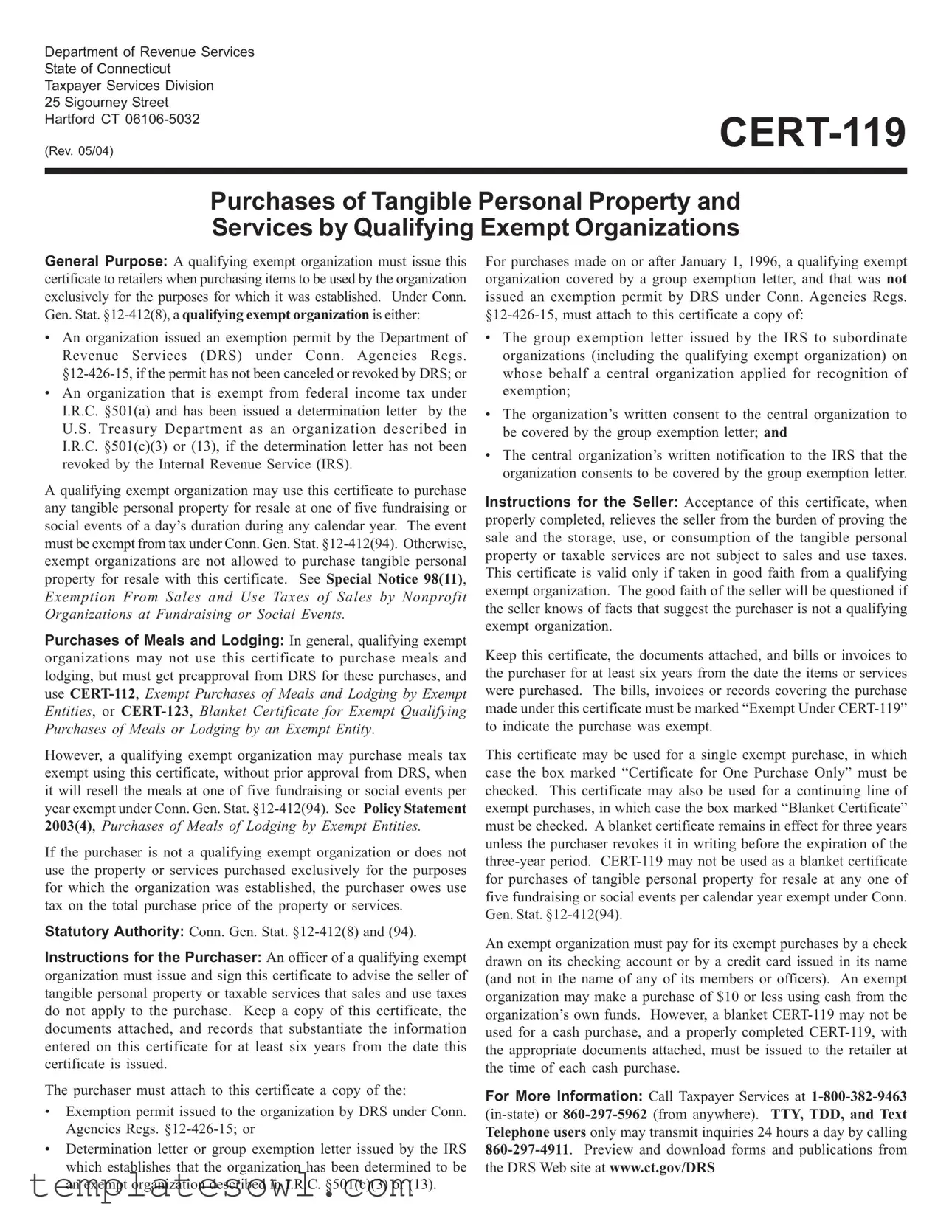 Fill Out Your Cert 119 Form