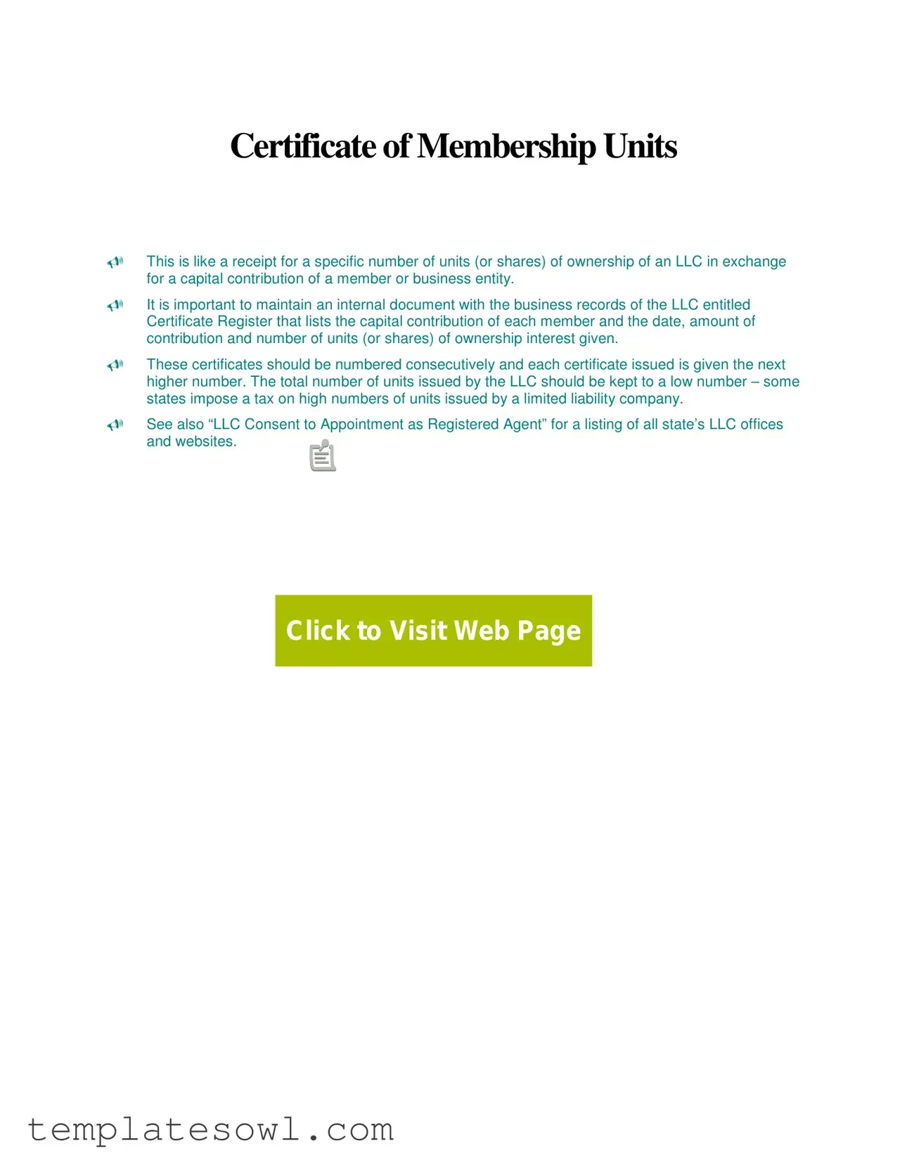 Fill Out Your Certificate Membership Units Form