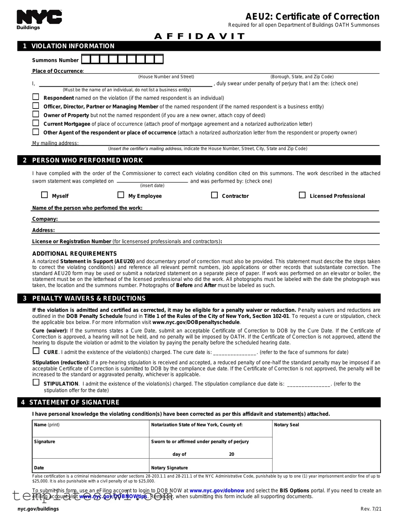 Fill Out Your Certificate Of Correction Form