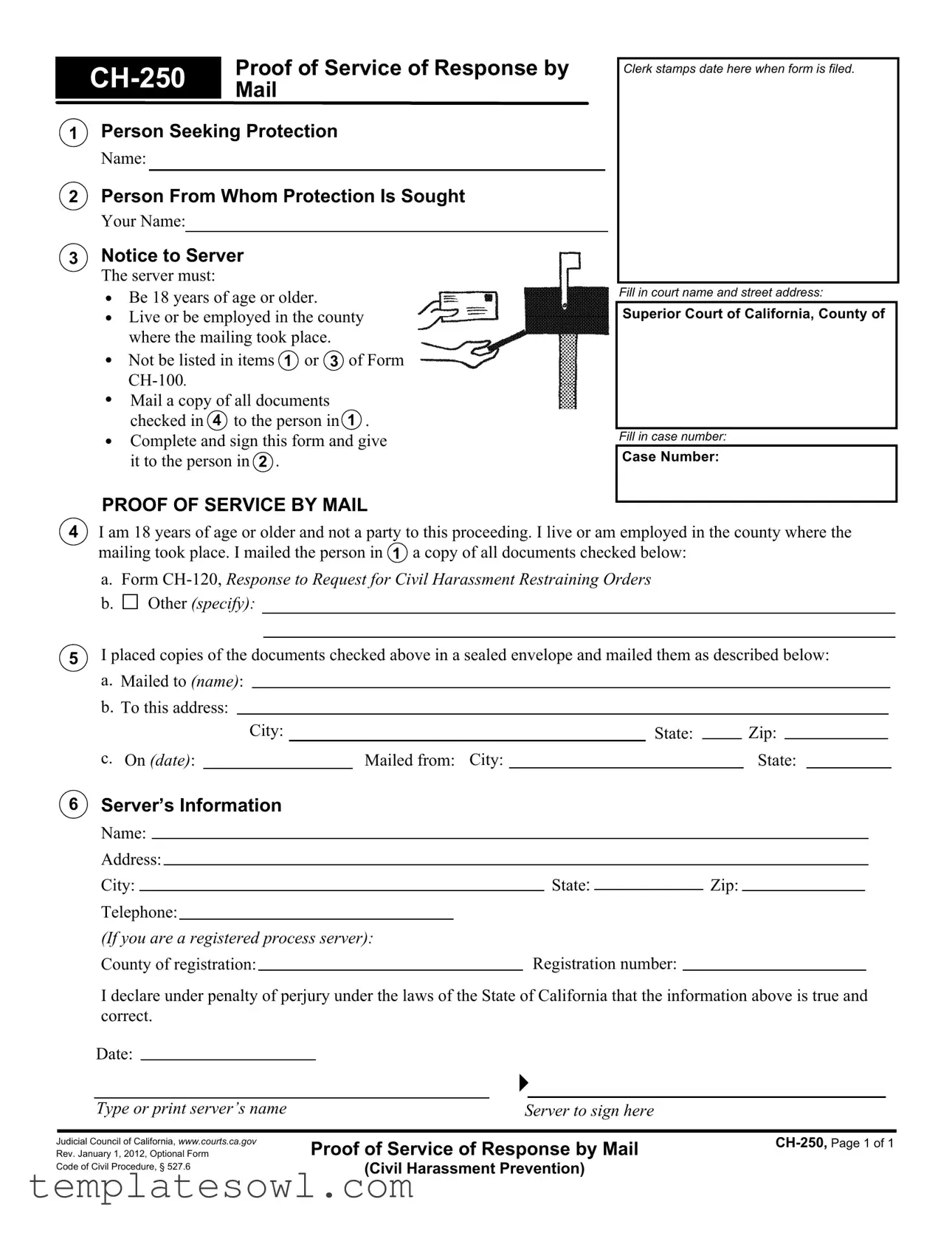 Fill Out Your Ch 250 Form