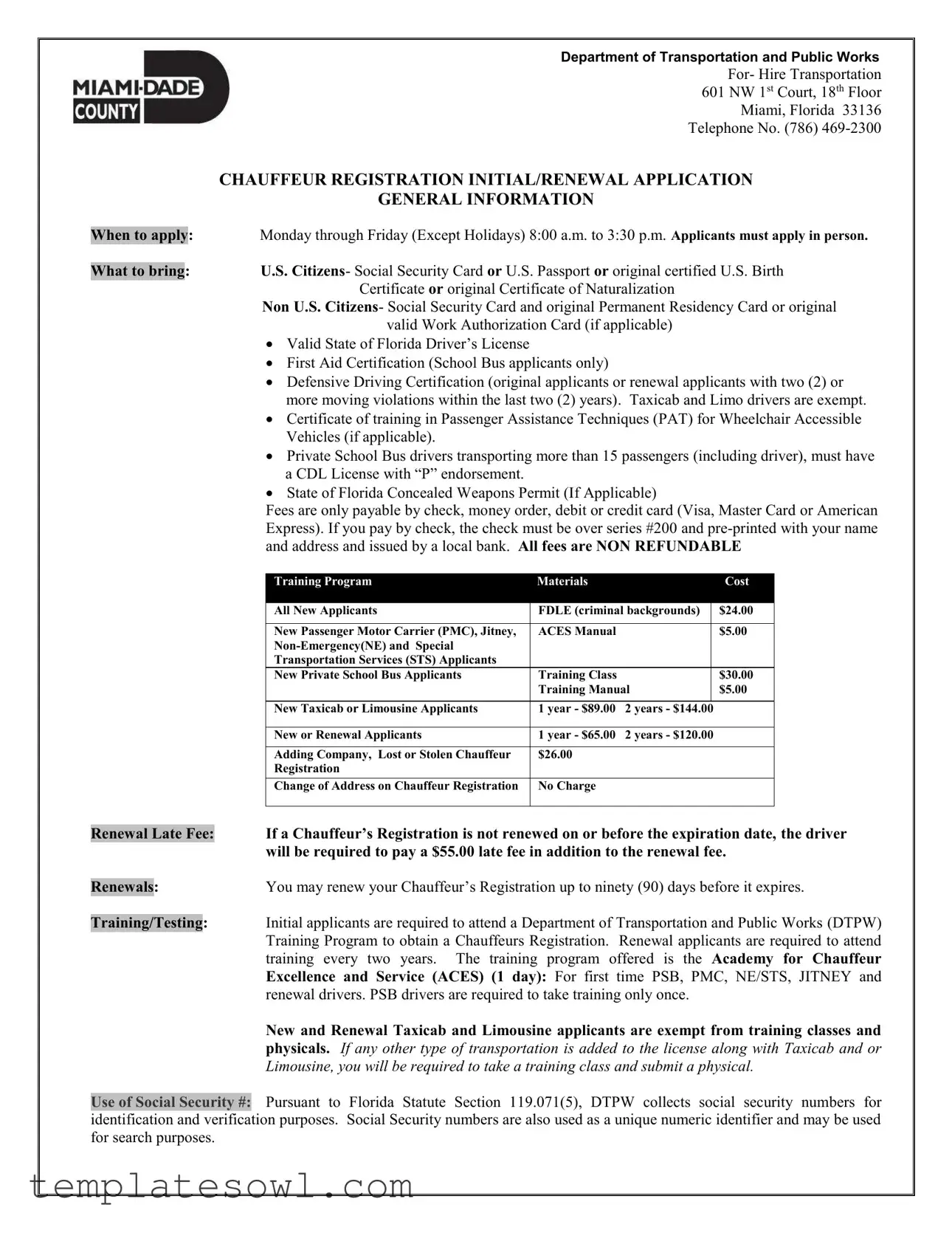 Fill Out Your Chauffeur Registration Form