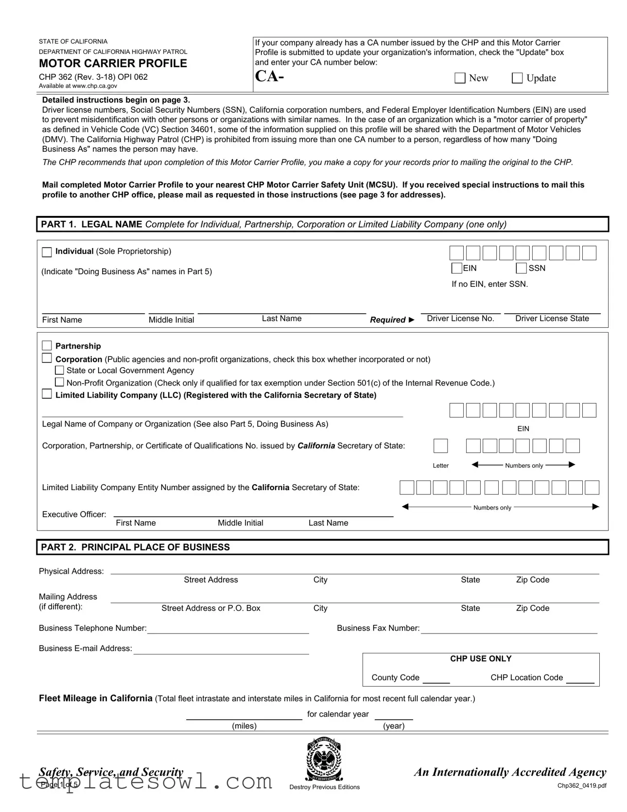 Fill Out Your Chp 362 Form