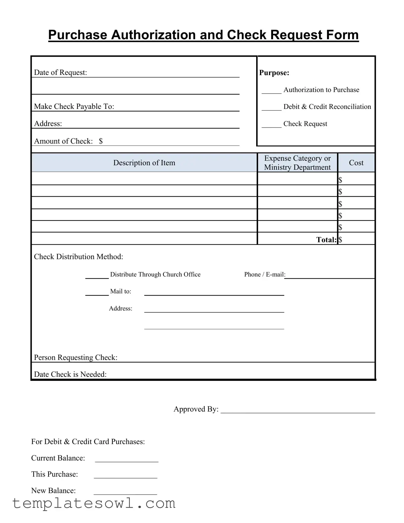 Fill Out Your Church Financial Expense Form