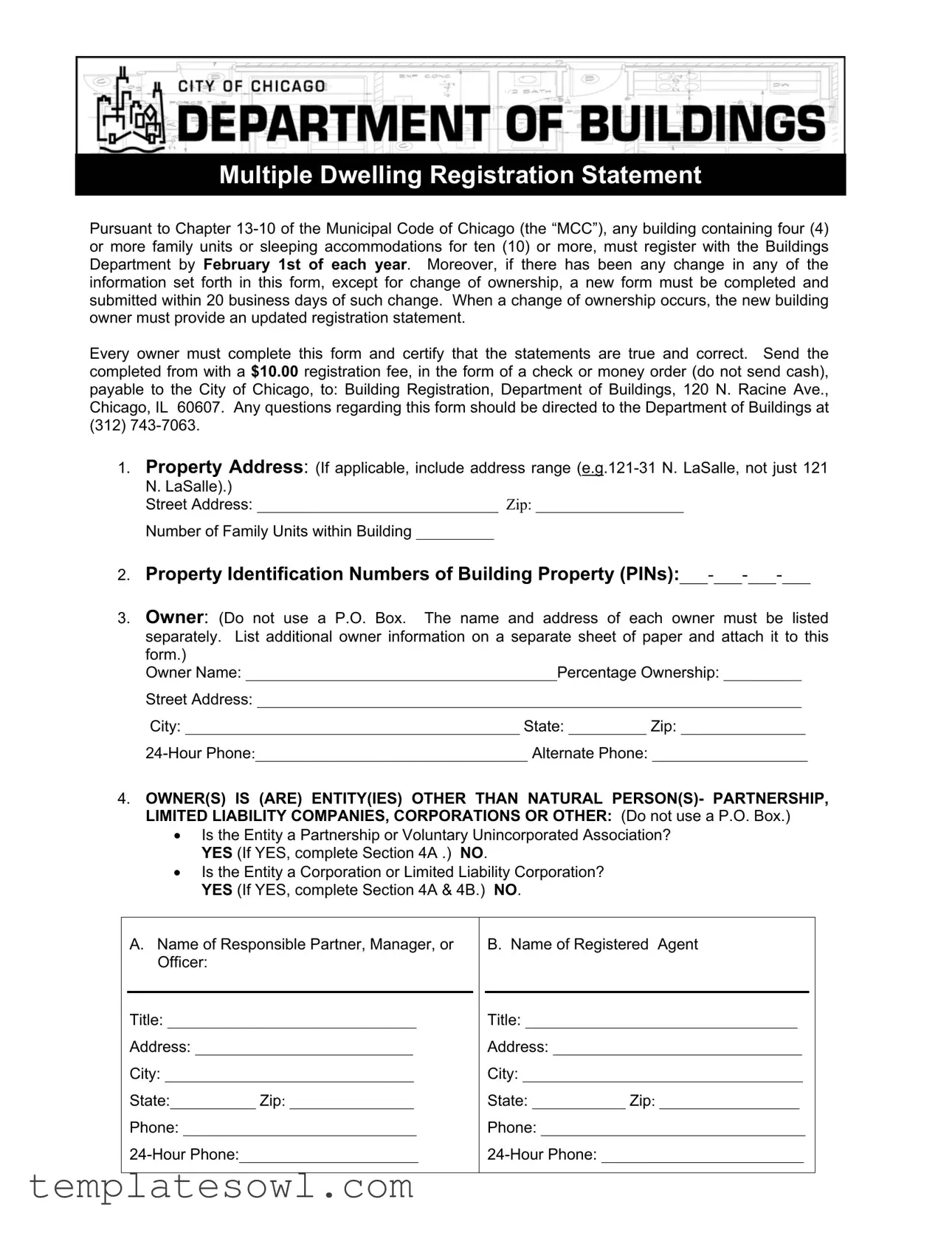 Fill Out Your City Chicago Bldg Form