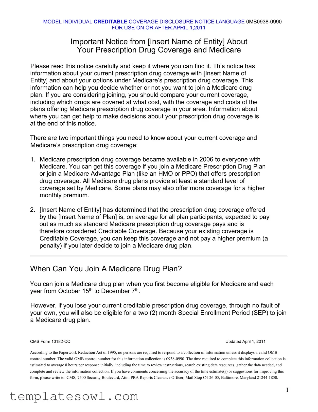 Fill Out Your Cms 10182 Cc Form