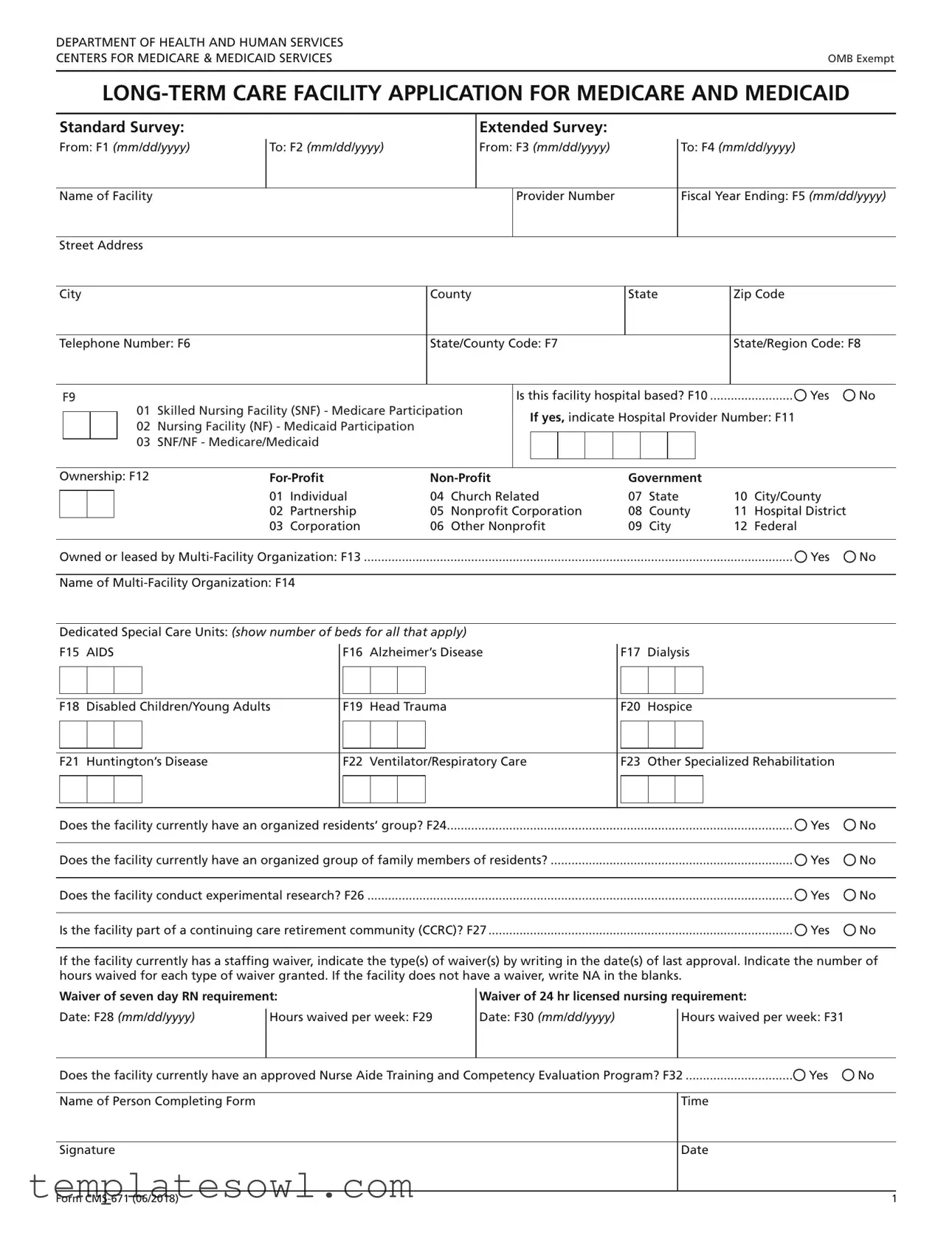 Fill Out Your Cms 671 Form