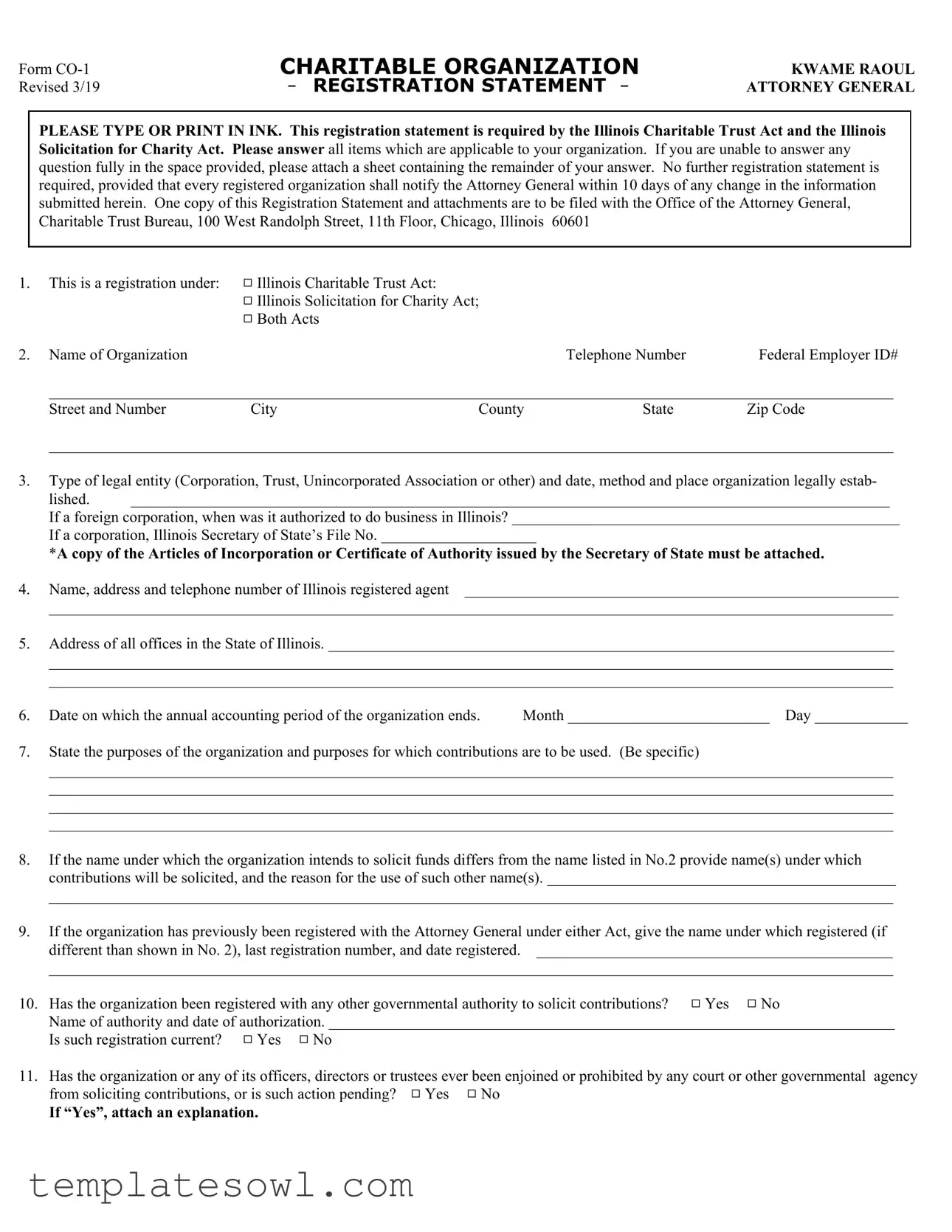Fill Out Your Co 1 Form