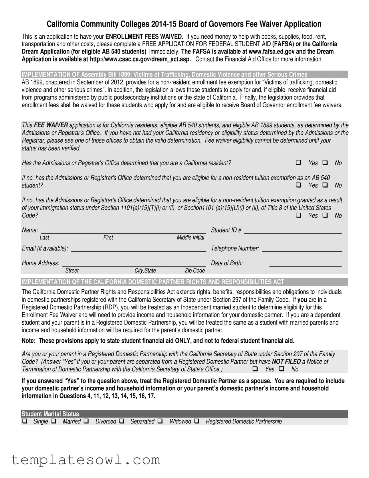 Fill Out Your Colleges Fee Waiver Form