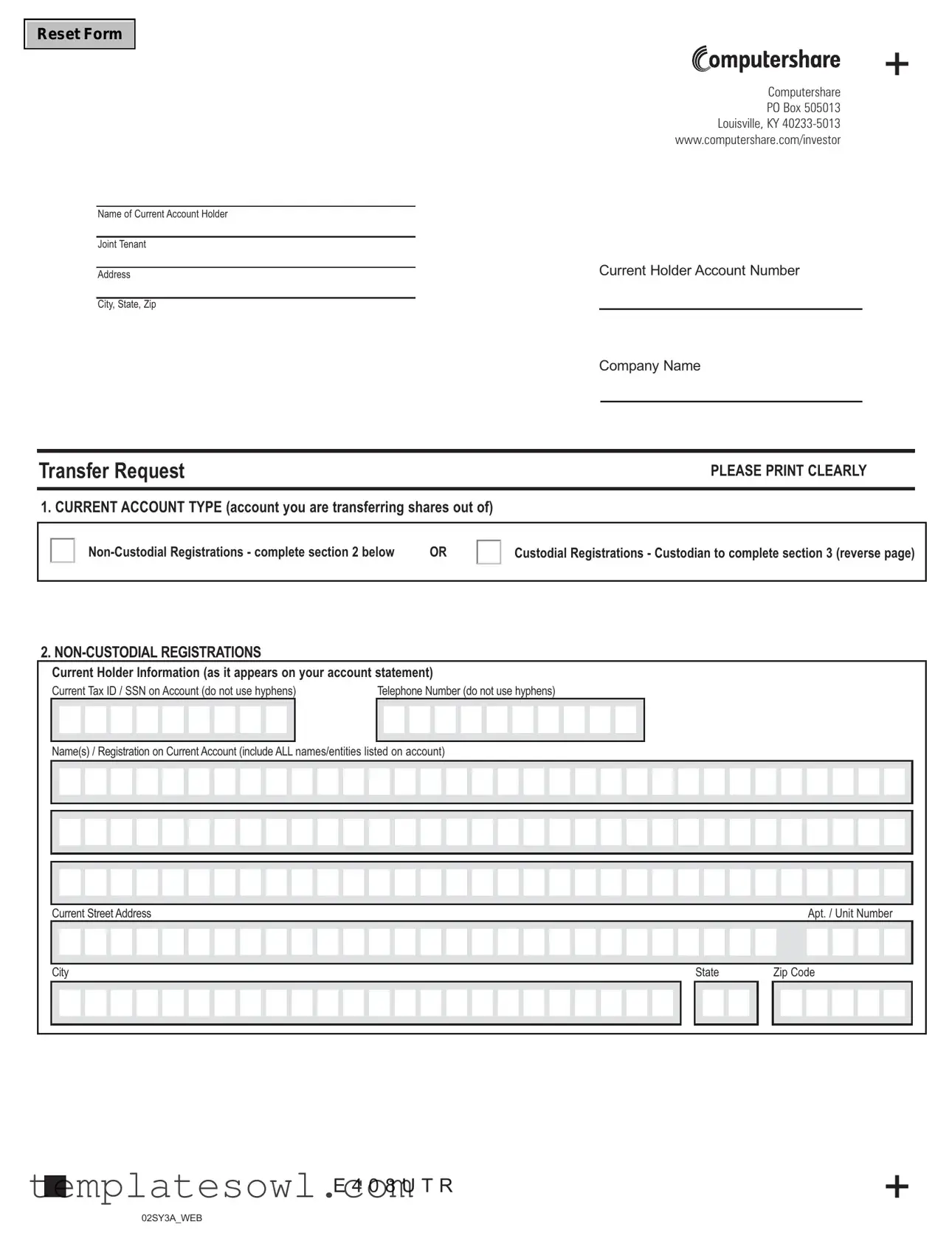 Fill Out Your Computershare Transfer Request Form