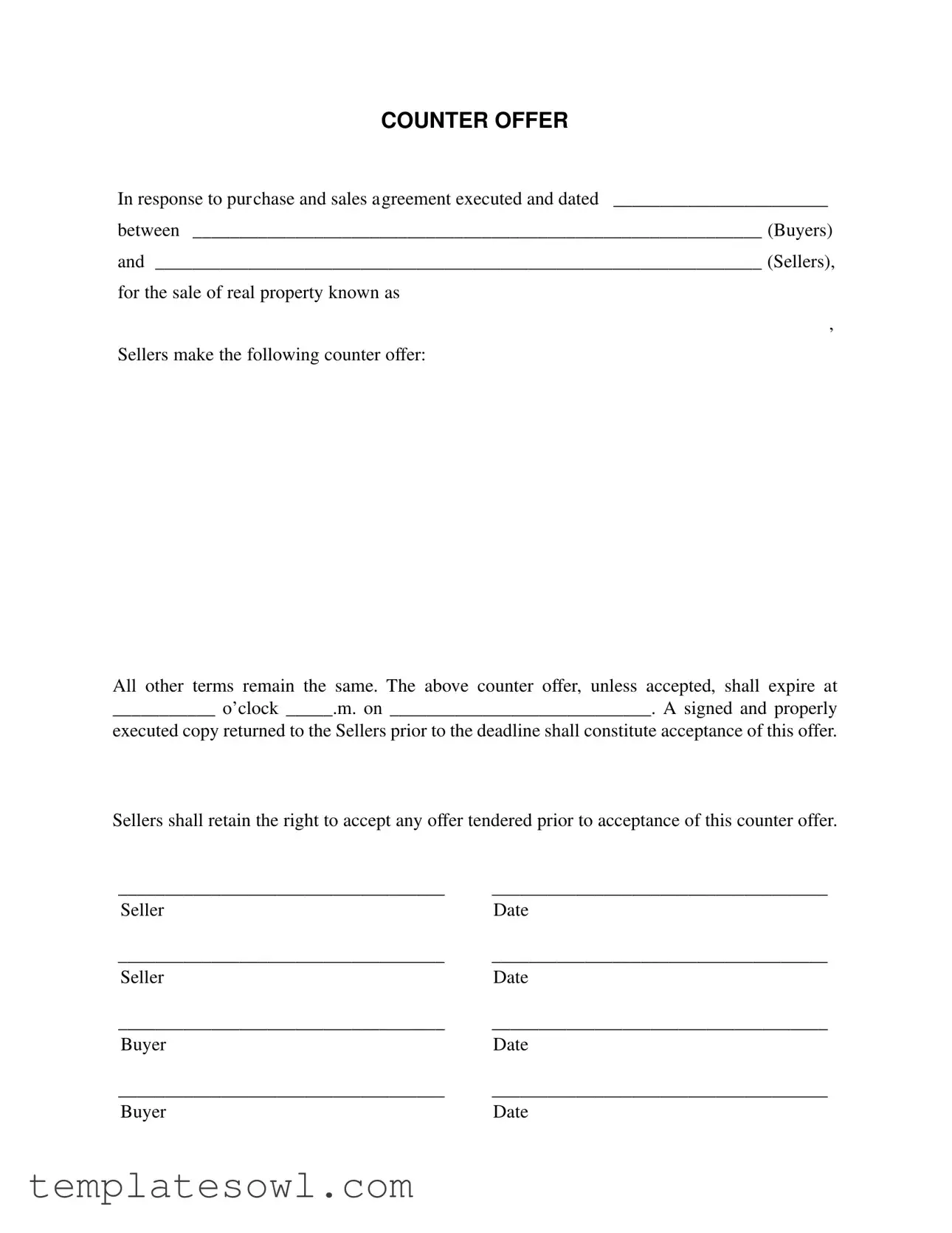 Fill Out Your Counter Offer Form