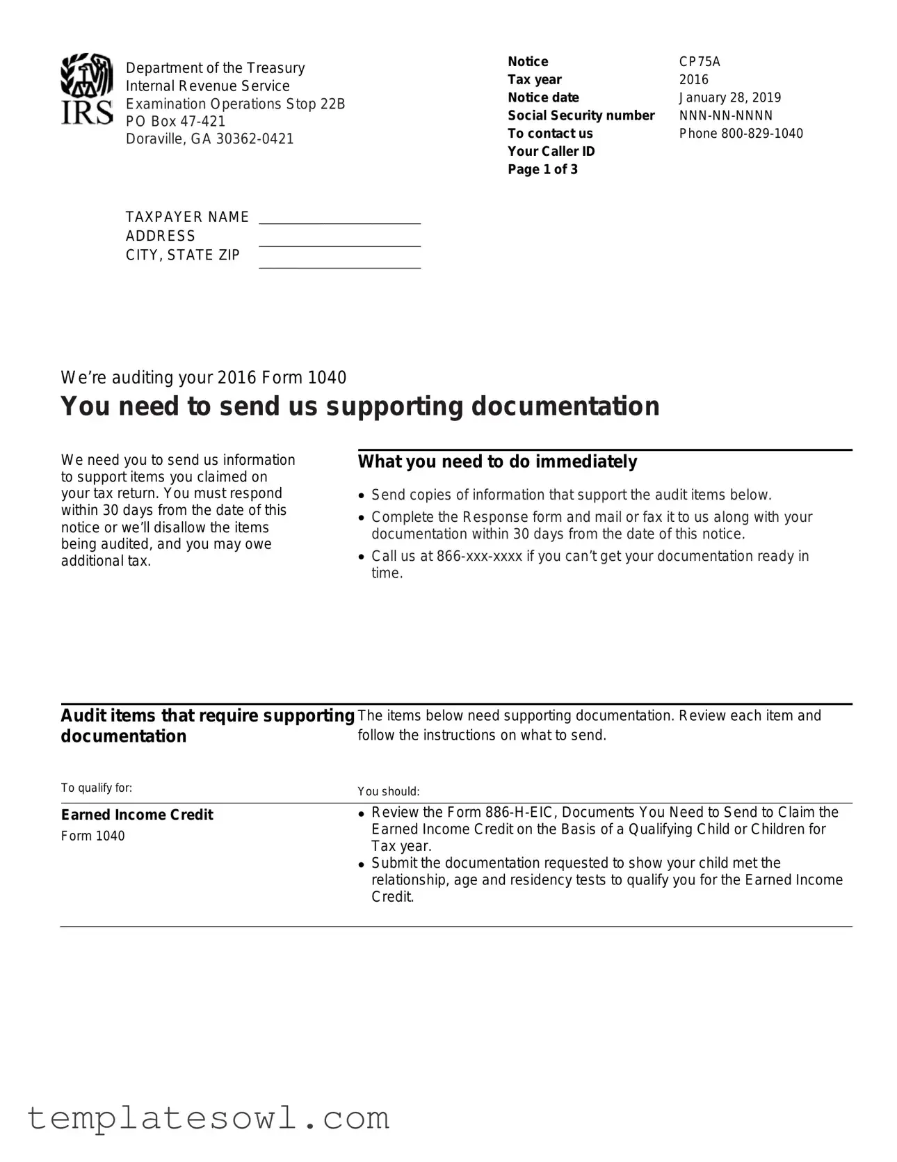 Fill Out Your Cp75A Form