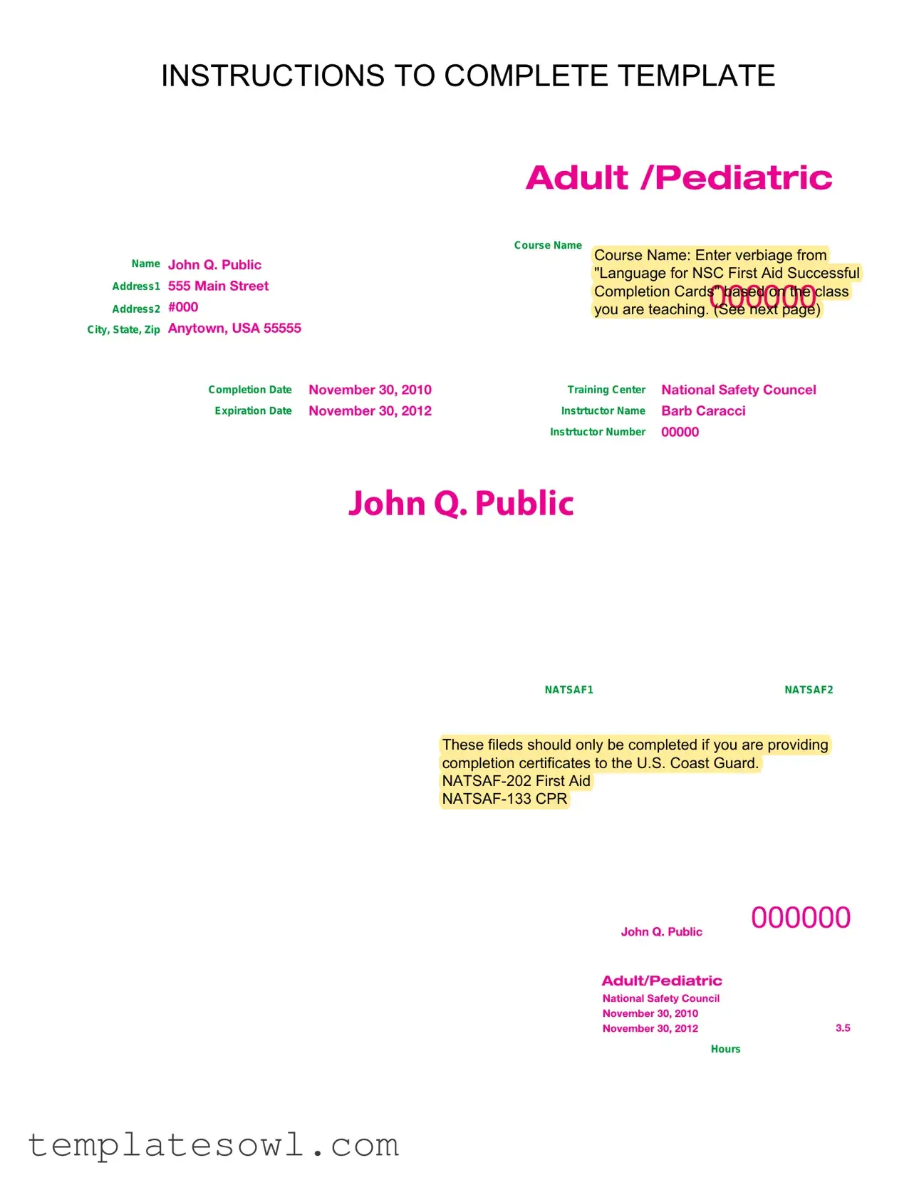Fill Out Your Cpr Card Form