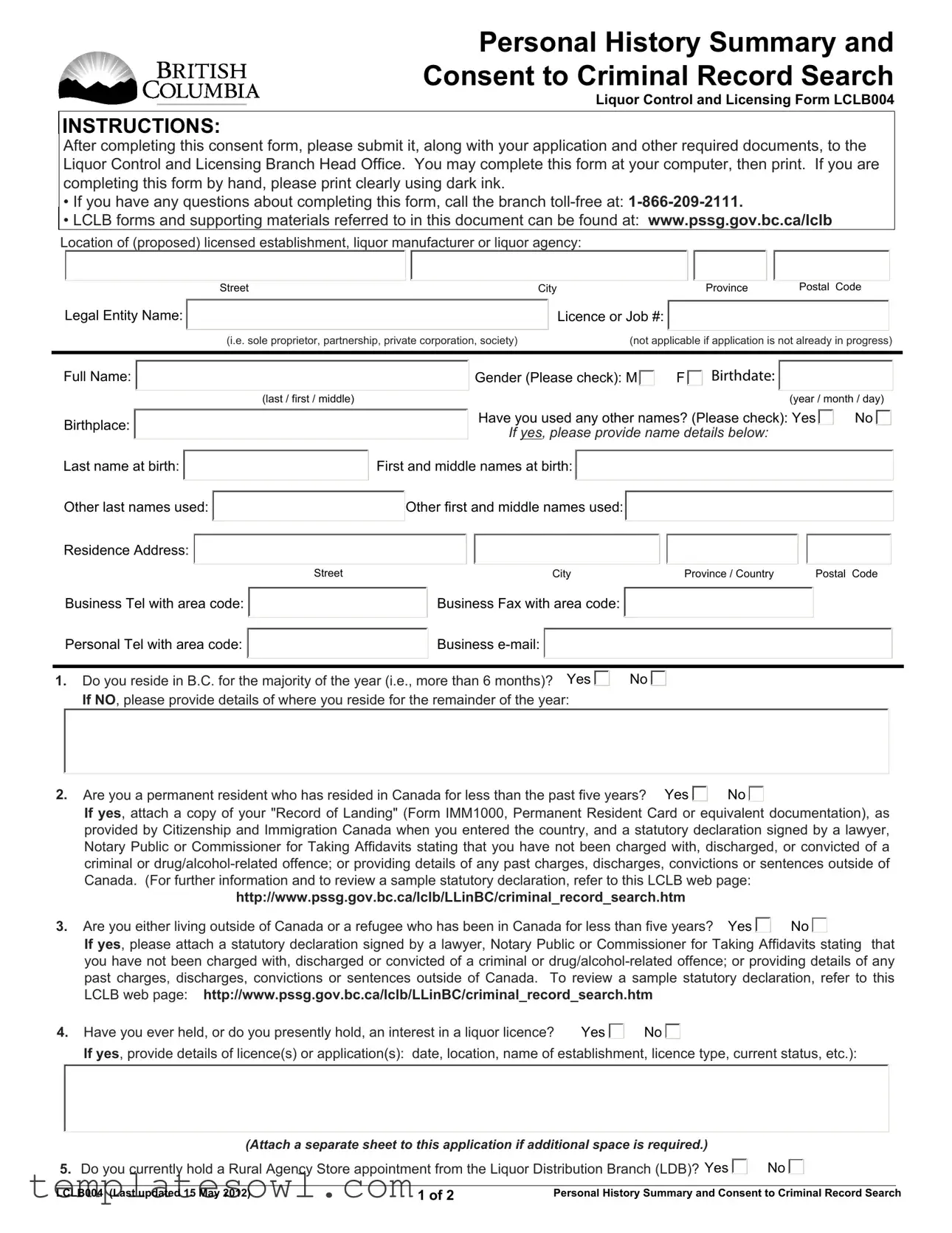 Fill Out Your Criminal Report Form