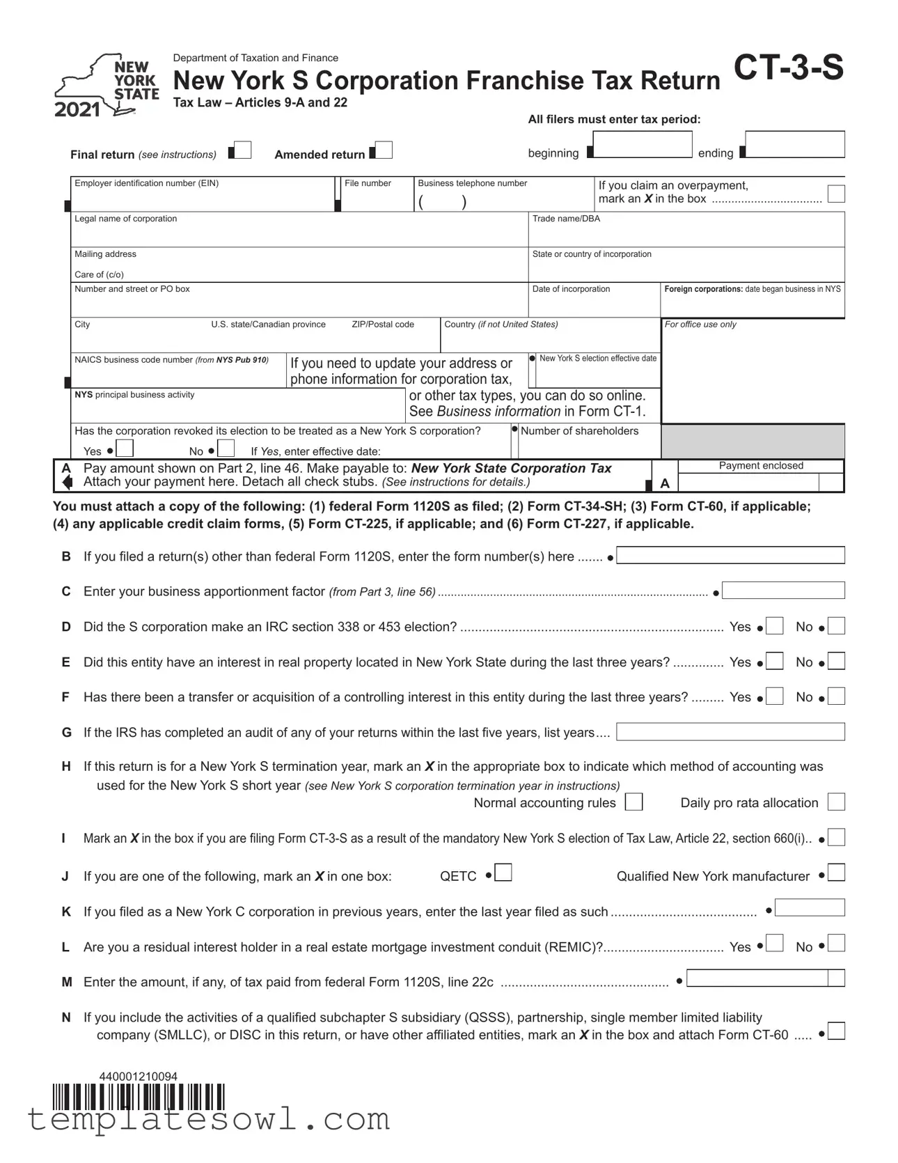 Fill Out Your Ct 3 S Form