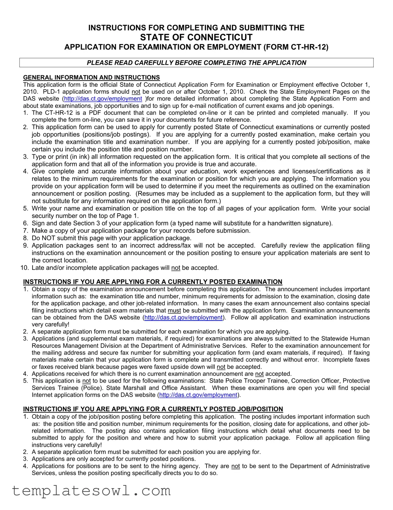 Fill Out Your Ct Hr 12 Application Form