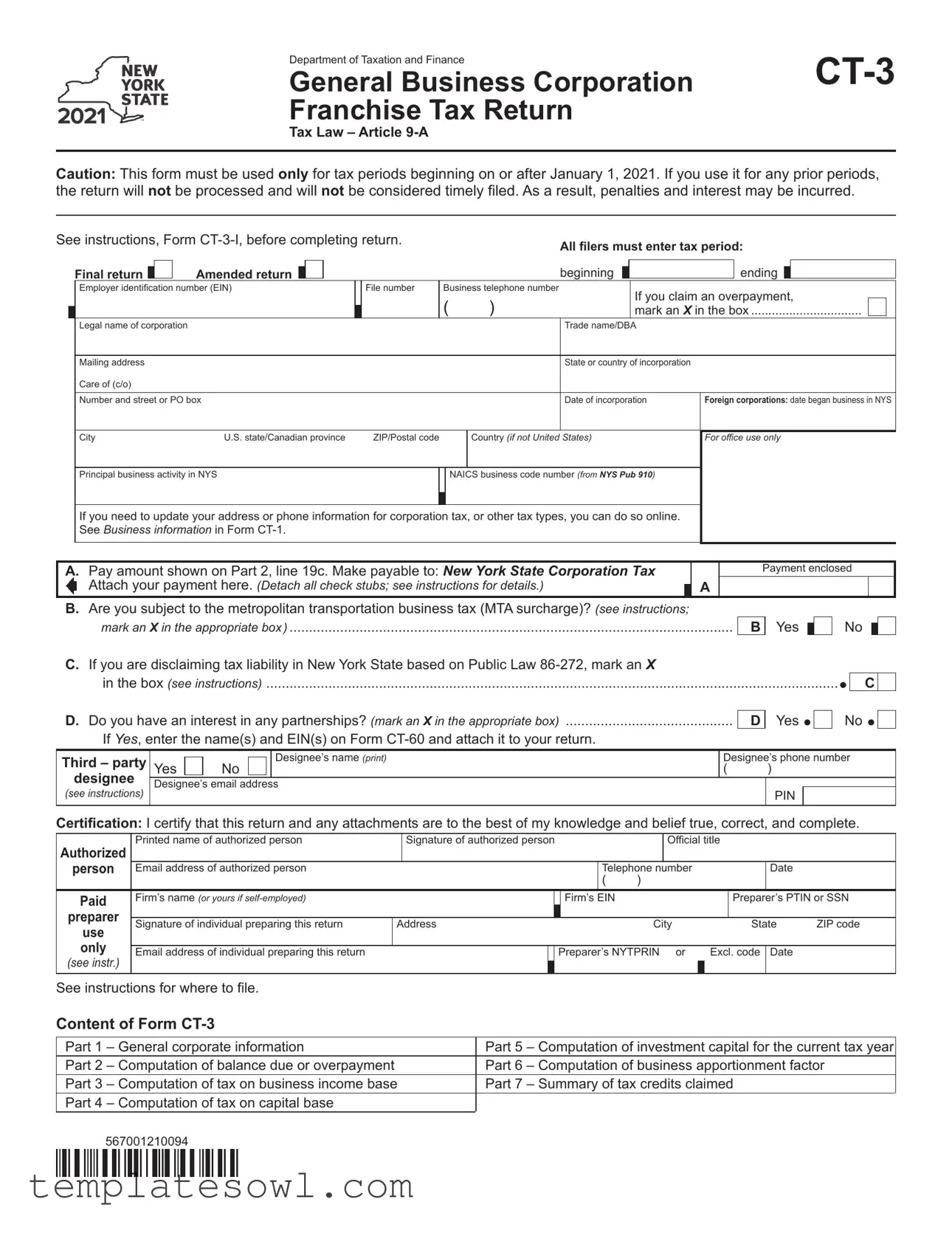 Fill Out Your Ct3 Form