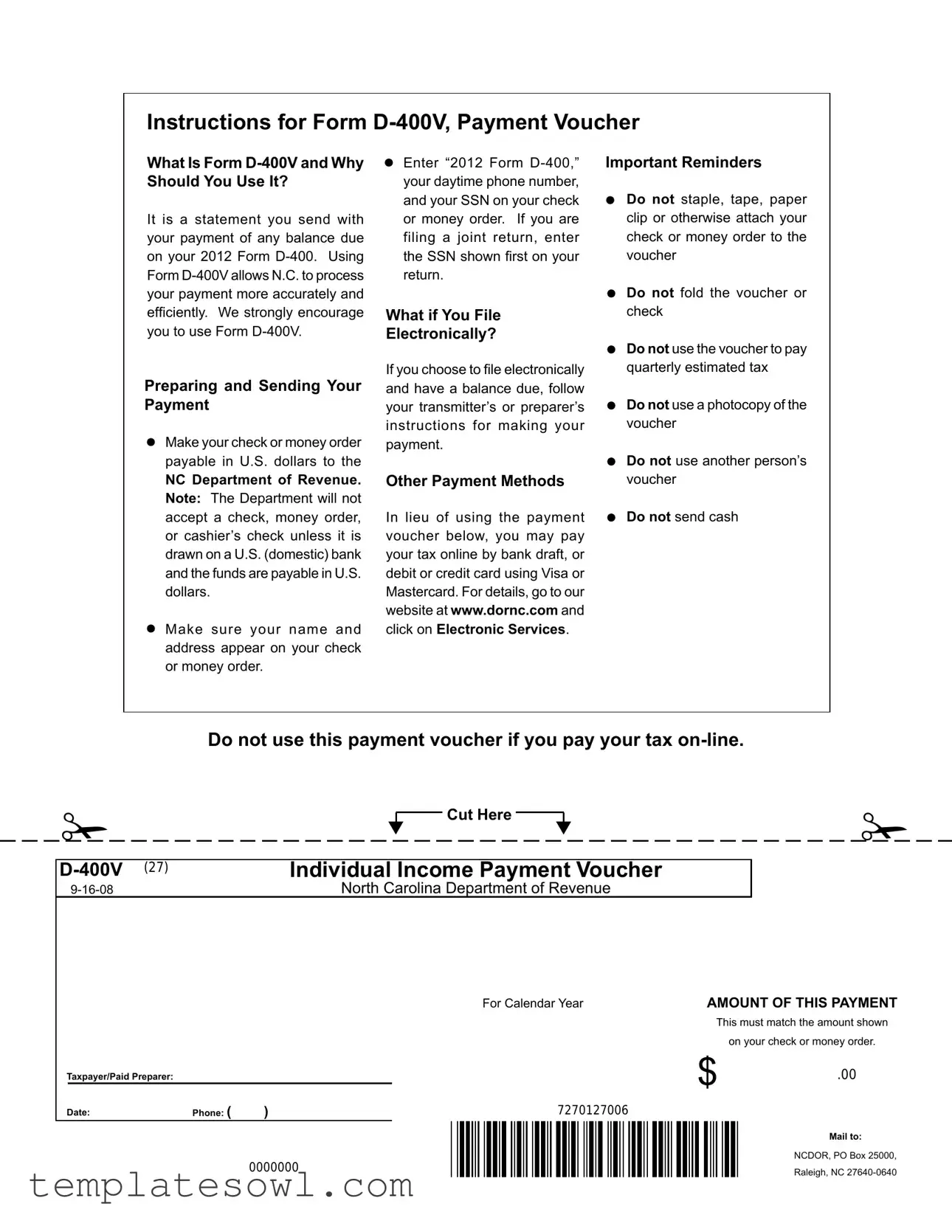 Fill Out Your D 400V Form