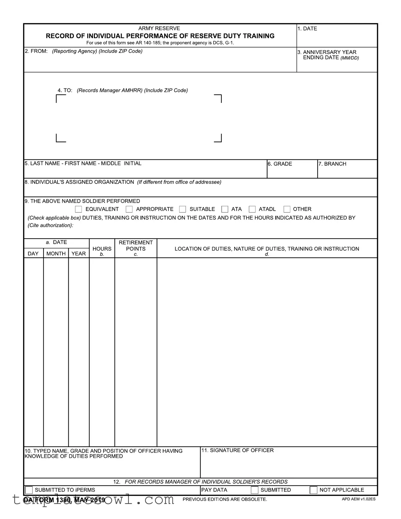 Fill Out Your Da 1380 Form
