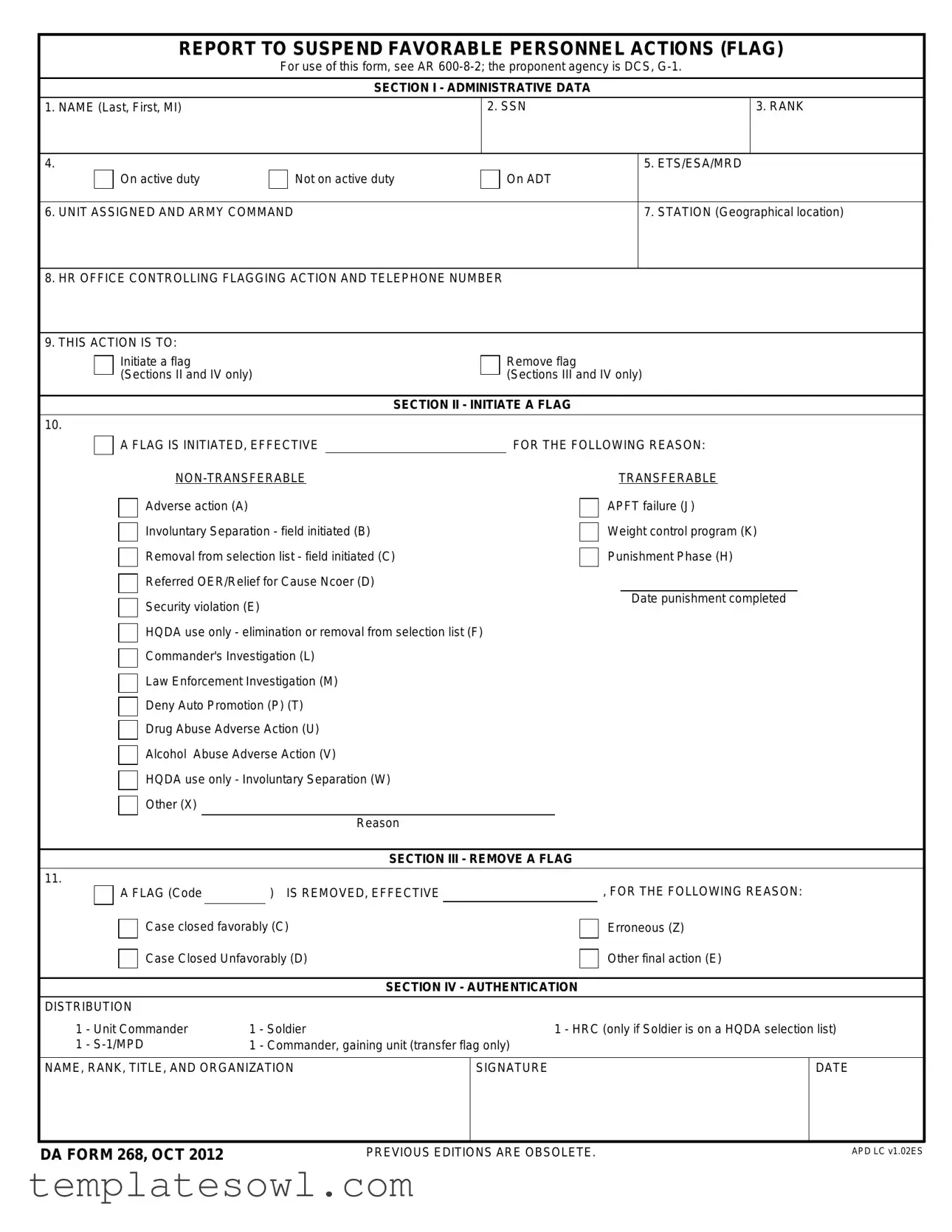 Fill Out Your Da 268 Form
