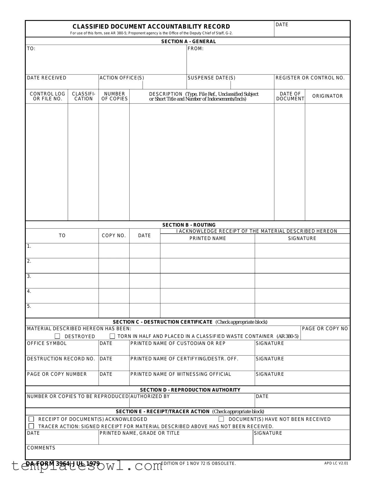 Fill Out Your Da 3964 Form