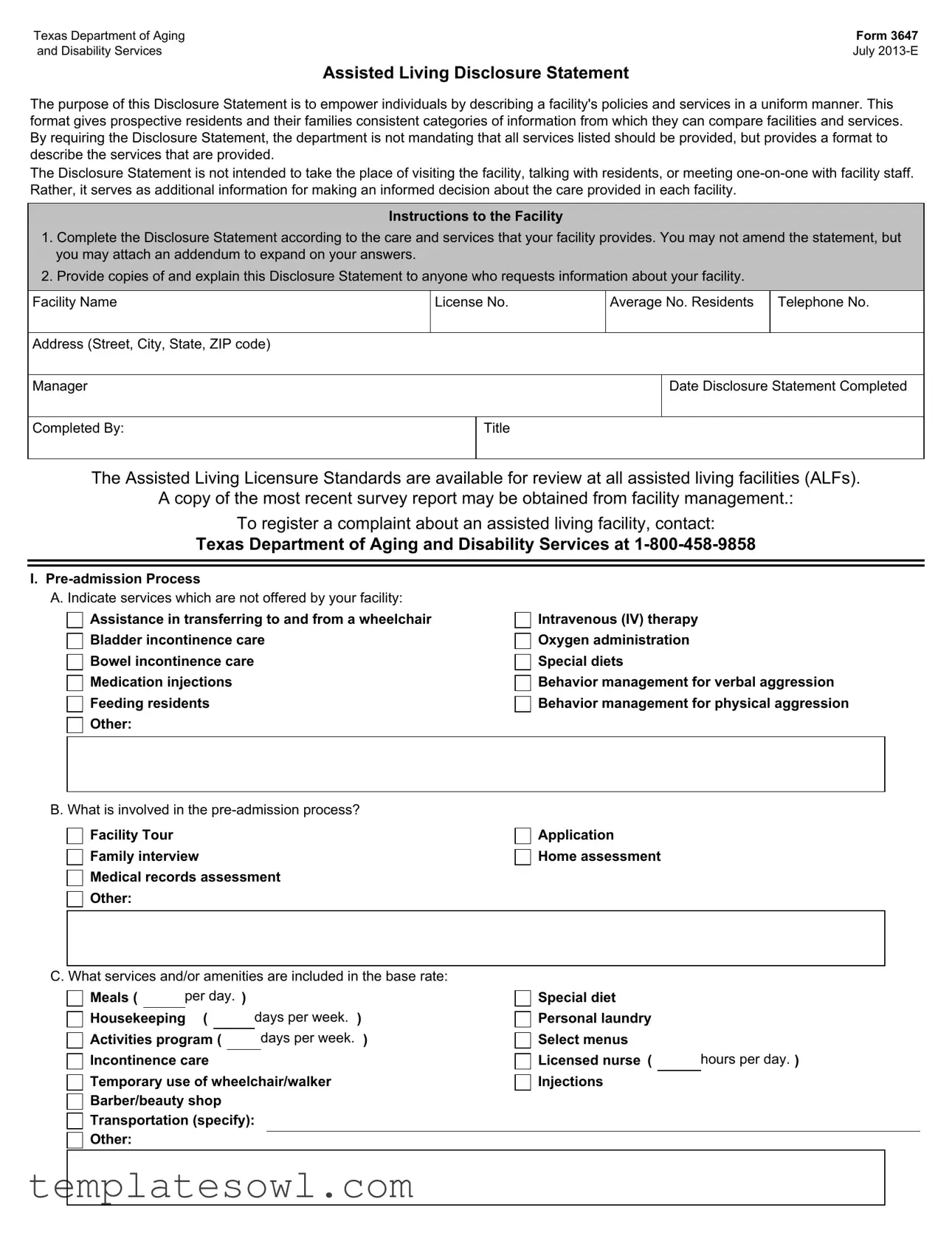 Fill Out Your Dads 3647 Form