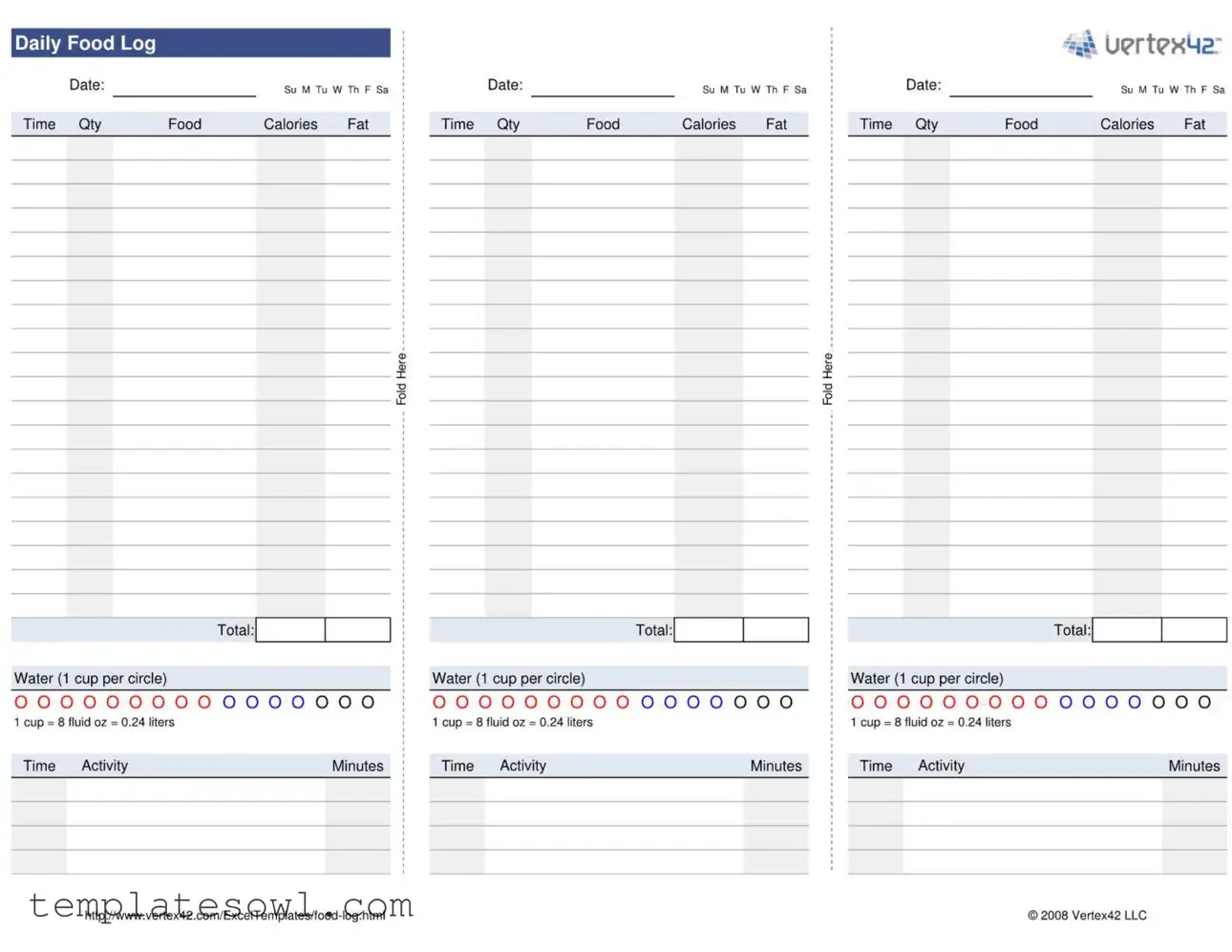 Fill Out Your Daily Food Log Form