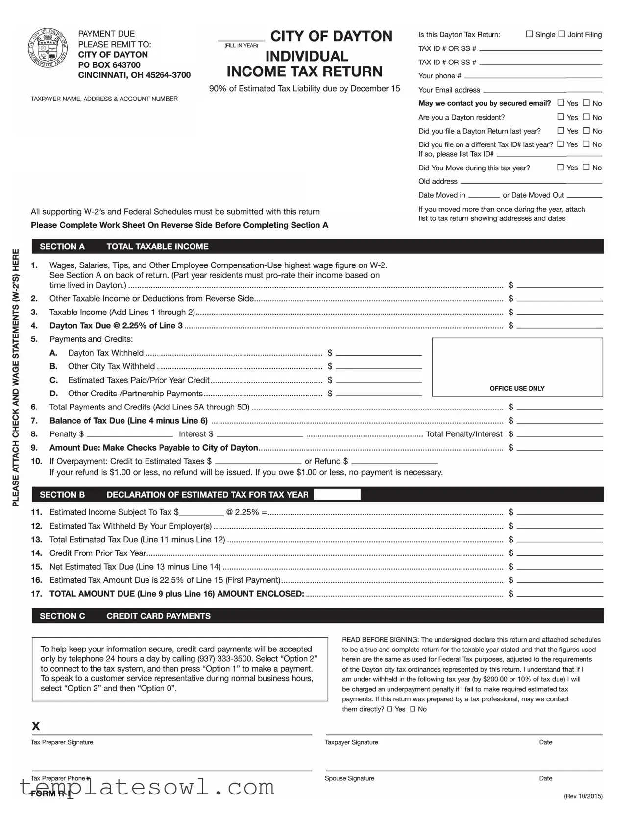 Fill Out Your Dayton R 1 Form