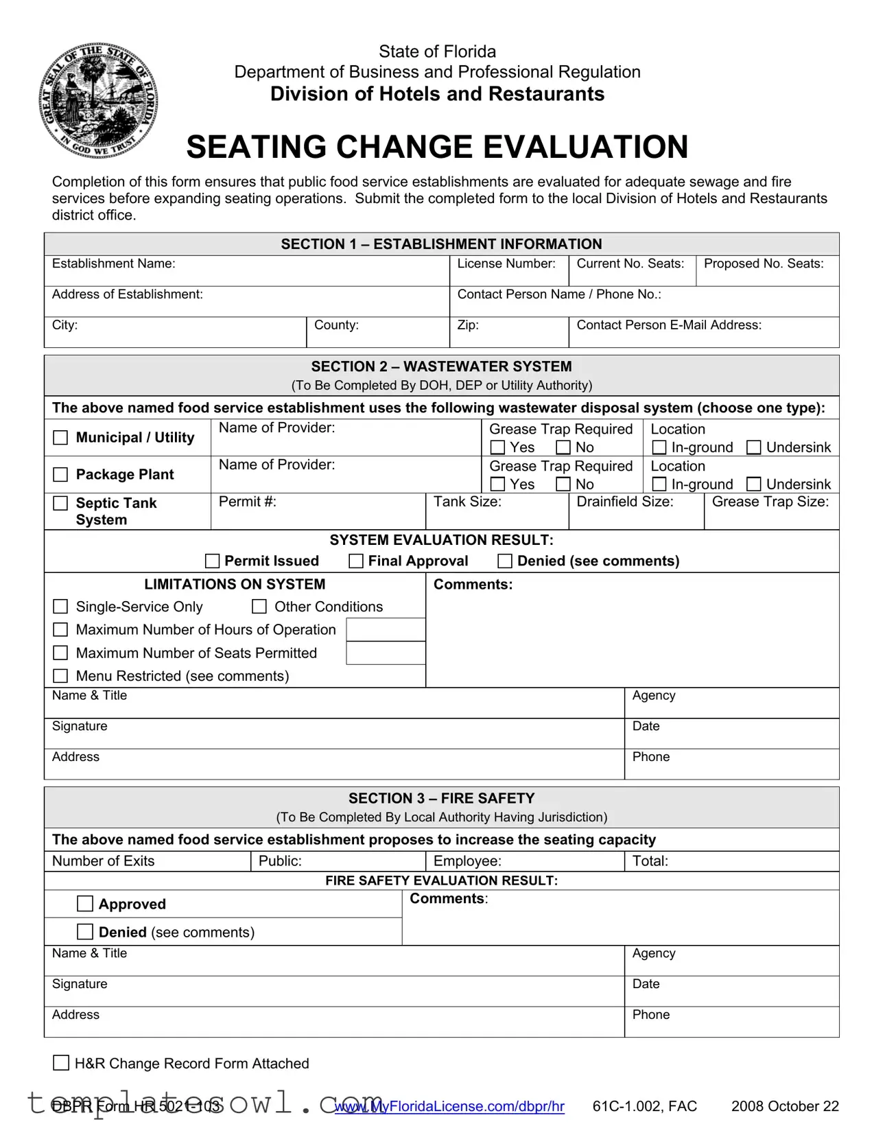 Fill Out Your Dbpr Hr 5021 103 Form