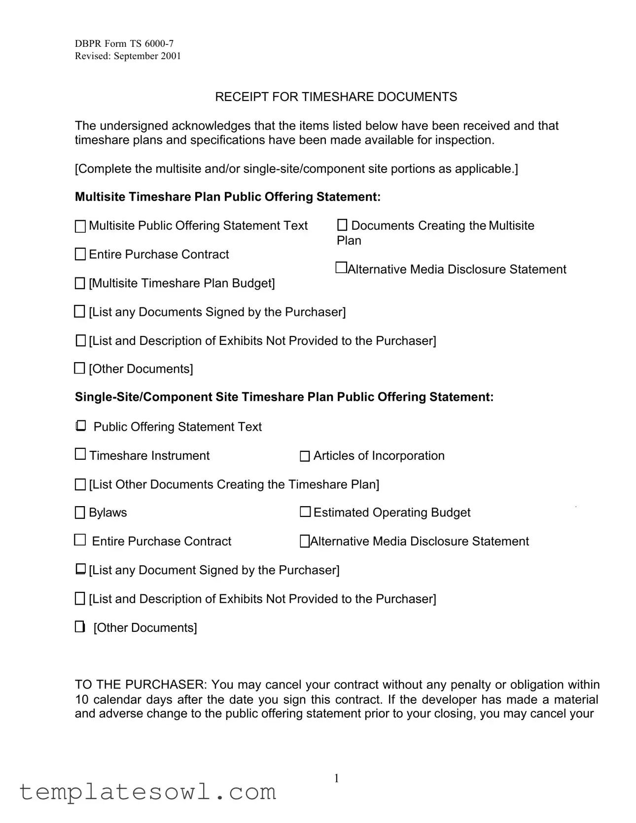 Fill Out Your Dbpr Ts 6000 7 Form