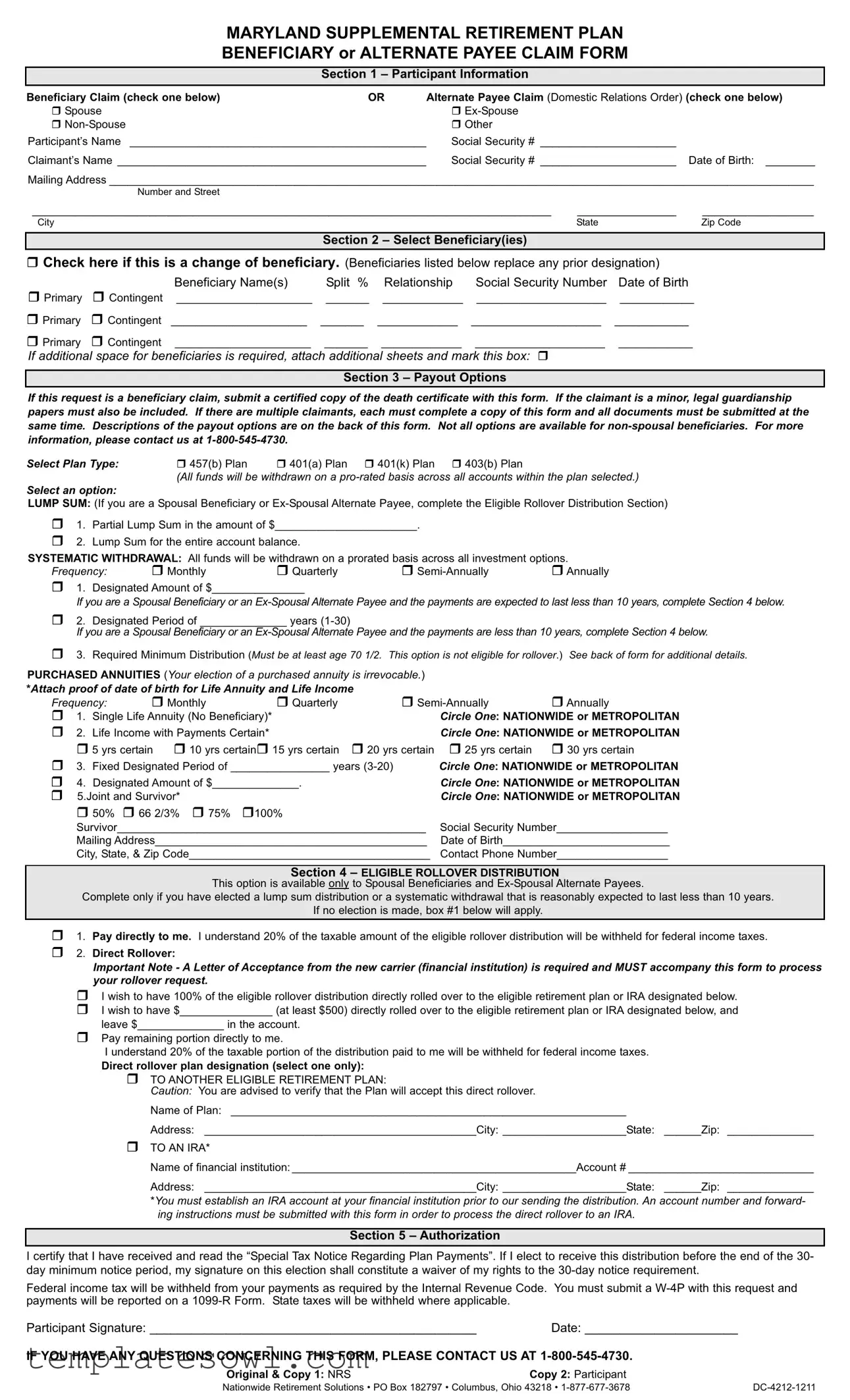 Fill Out Your Dc 4212 1211 Form