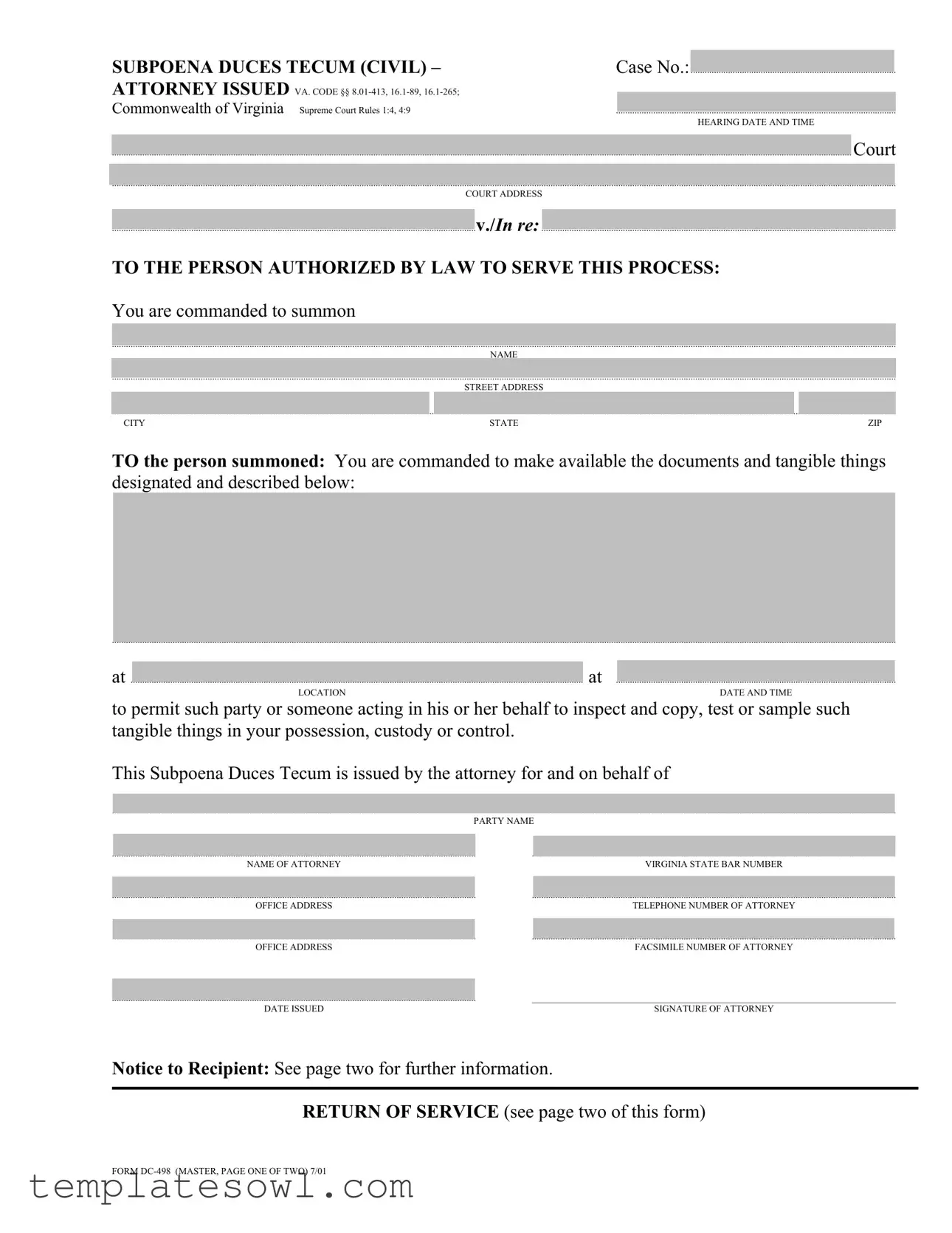 Fill Out Your Dc 498 Form