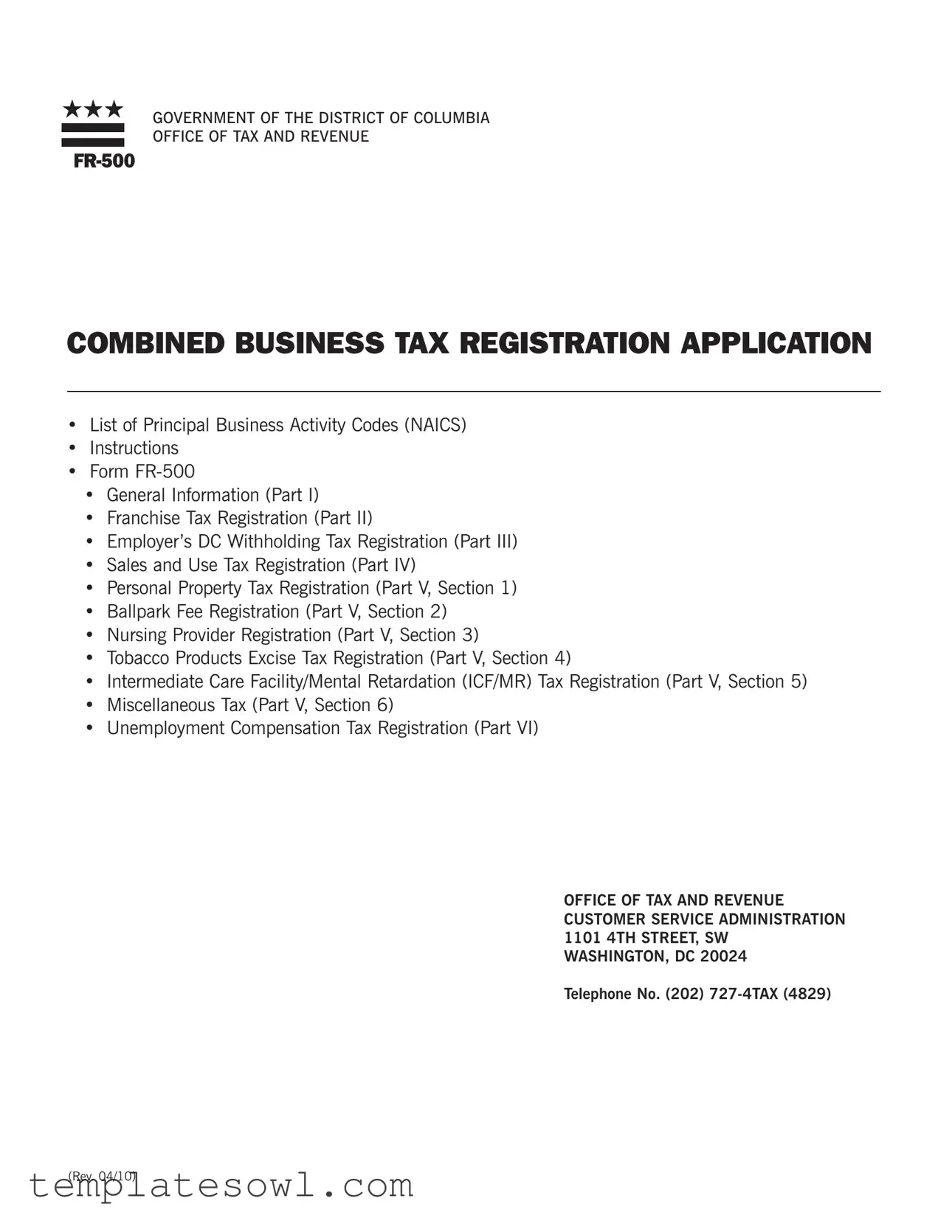 Fill Out Your Dc Fr500 Form
