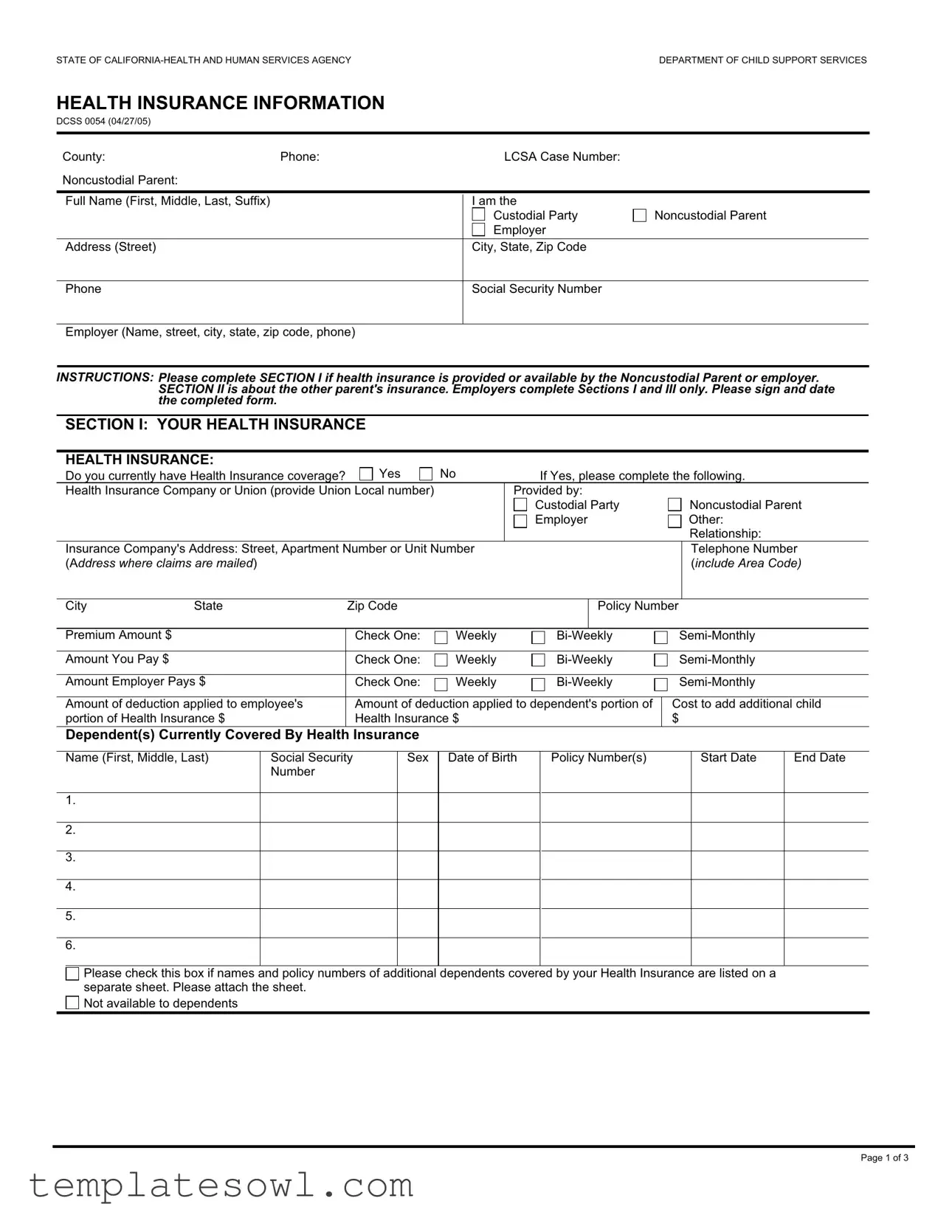 Fill Out Your Dcss 0054 Form