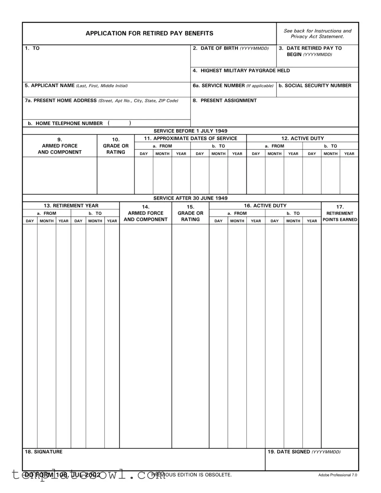 Fill Out Your Dd 108 Form