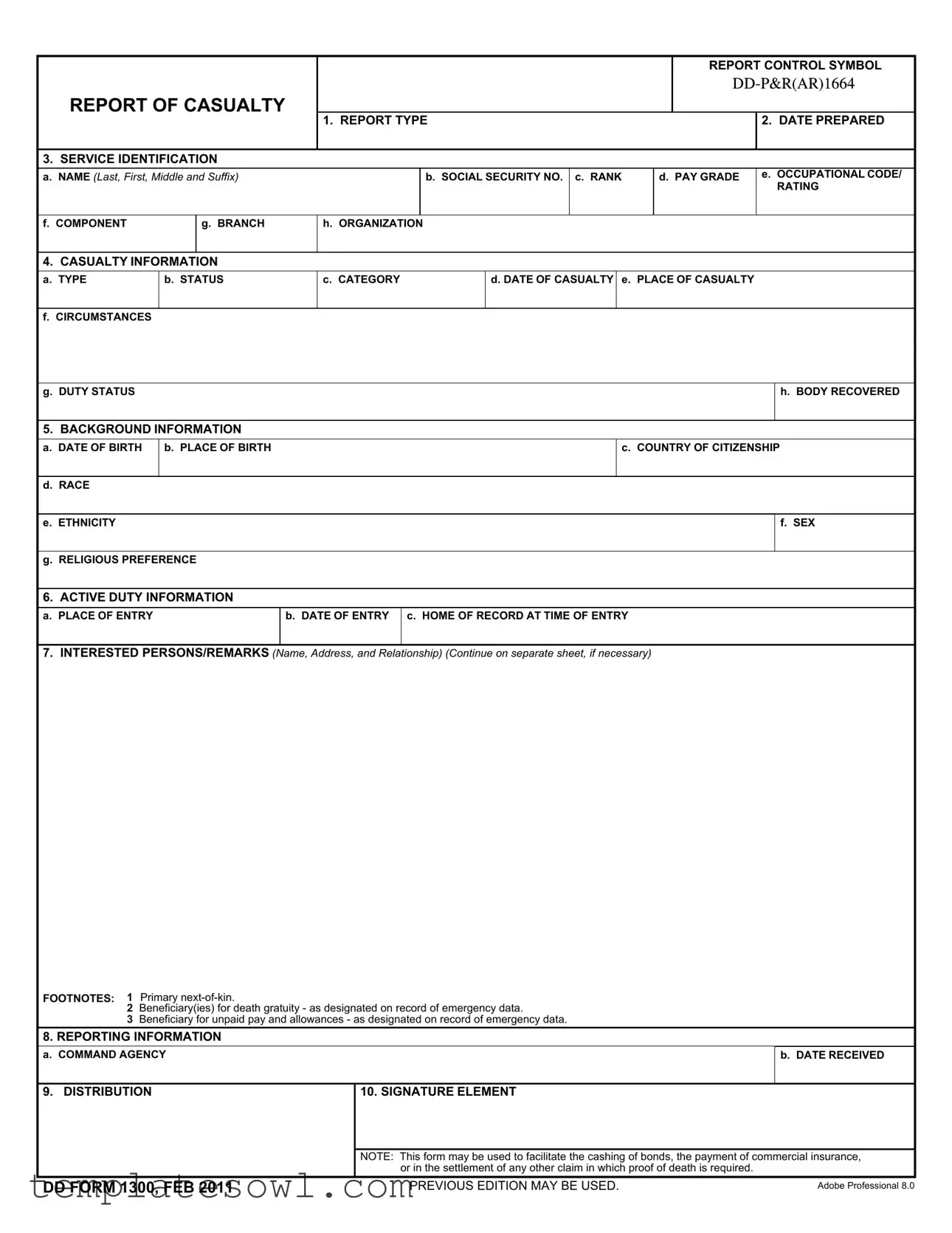 Fill Out Your Dd 1300 Form