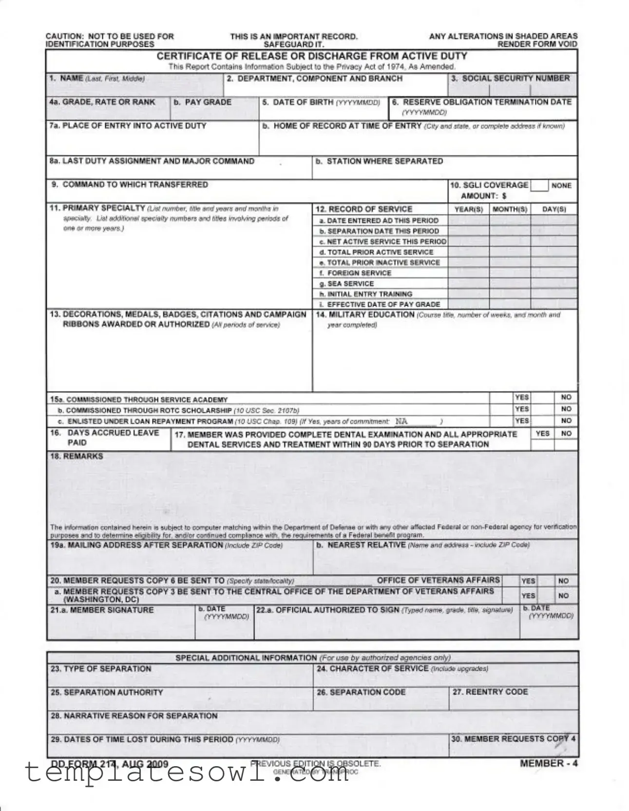 Fill Out Your Dd 214 Form