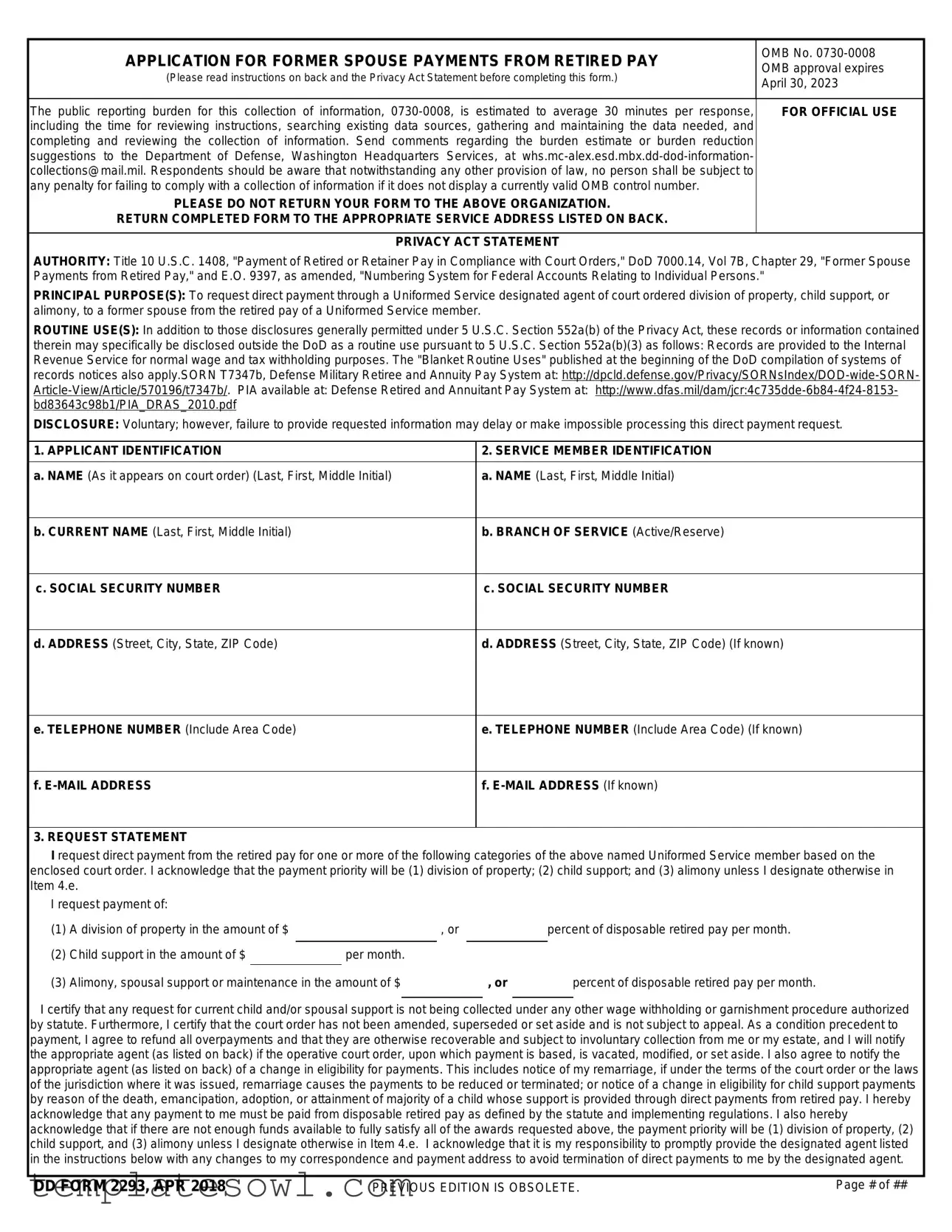 Fill Out Your Dd 2293 Form
