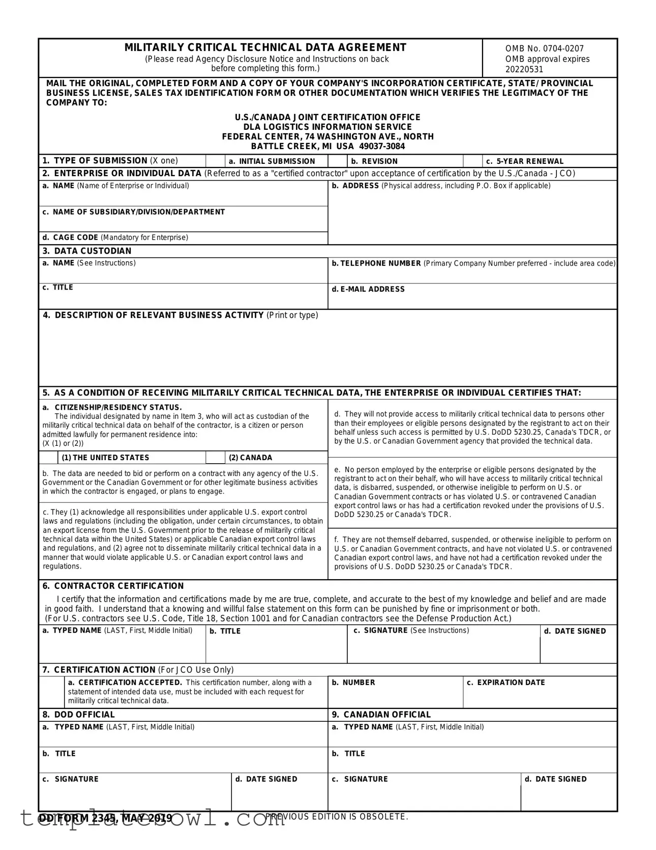 Fill Out Your Dd 2345 Form
